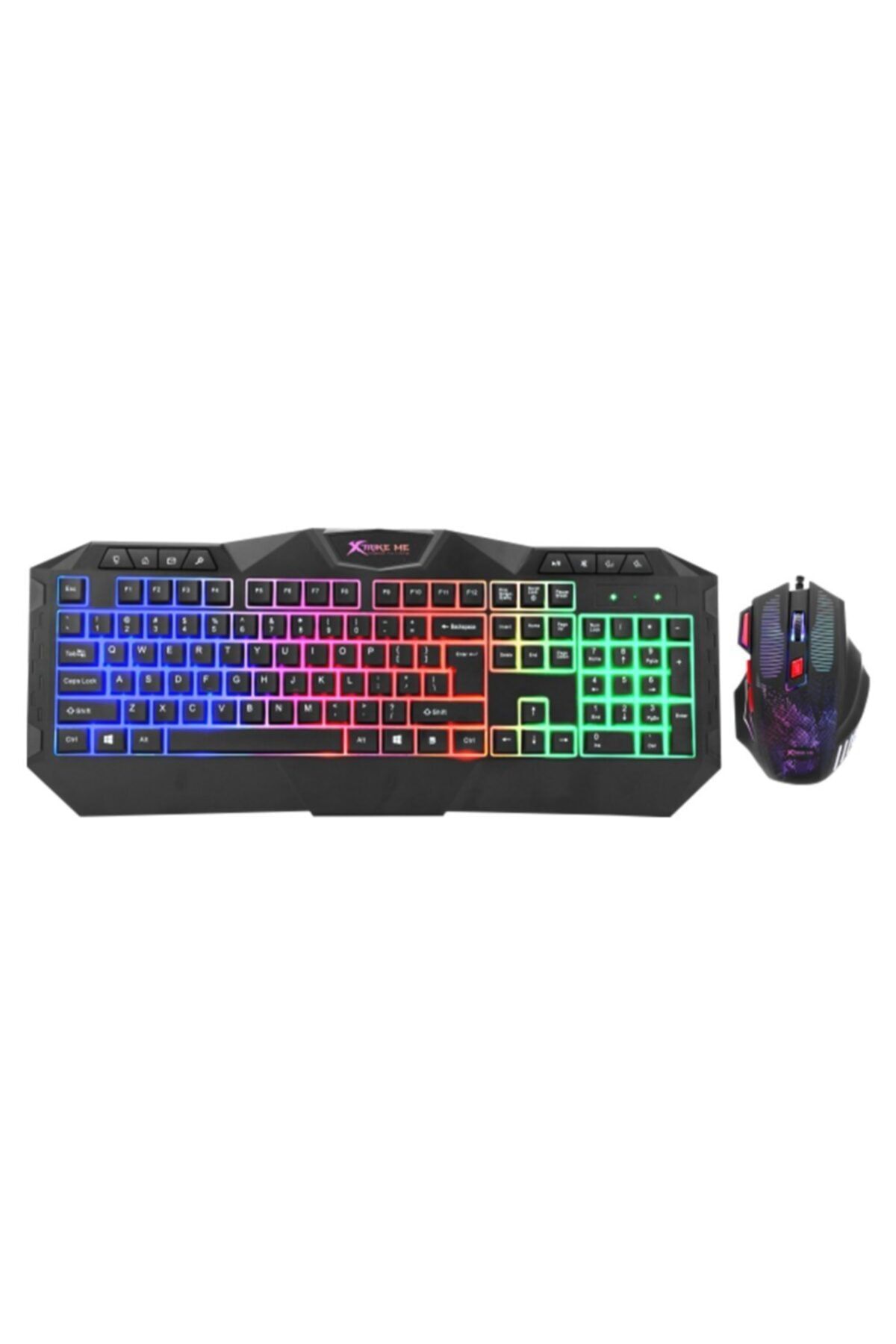 XTRIKE ME Mk-852 Rgb Rainbow Işıklı Oyuncu Klavye + Mouse Set