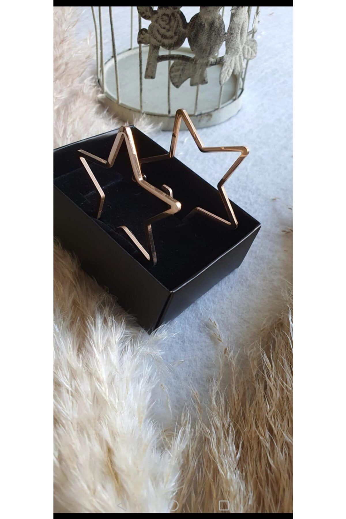 stainless steell Paslanmaz Çelik Rose Gold Yıldız Küpe
