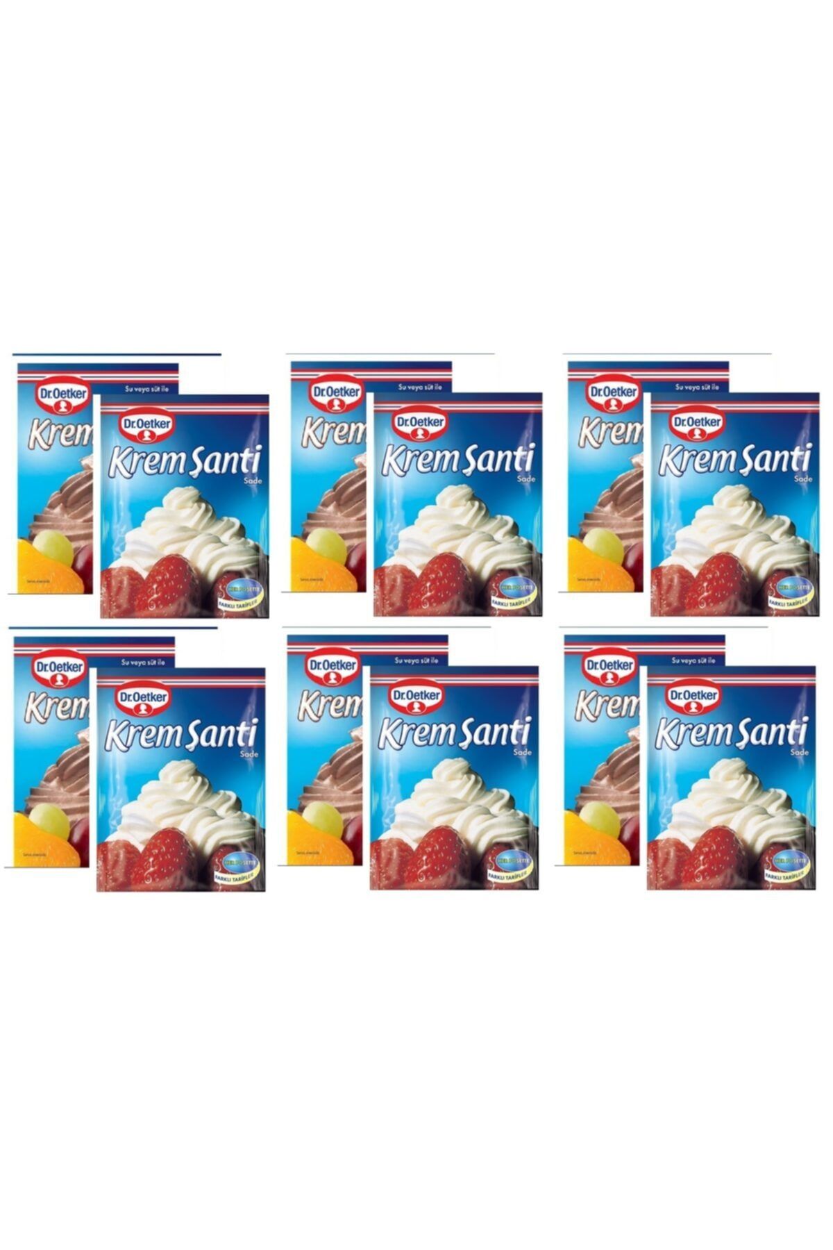 Dr. Oetker Dr.oetker Krem Şanti Çikolatalı 80 Gr X 6 Adet & Dr.oetker Krem Şanti Orman Meyveli 75 Gr X 6 Adet