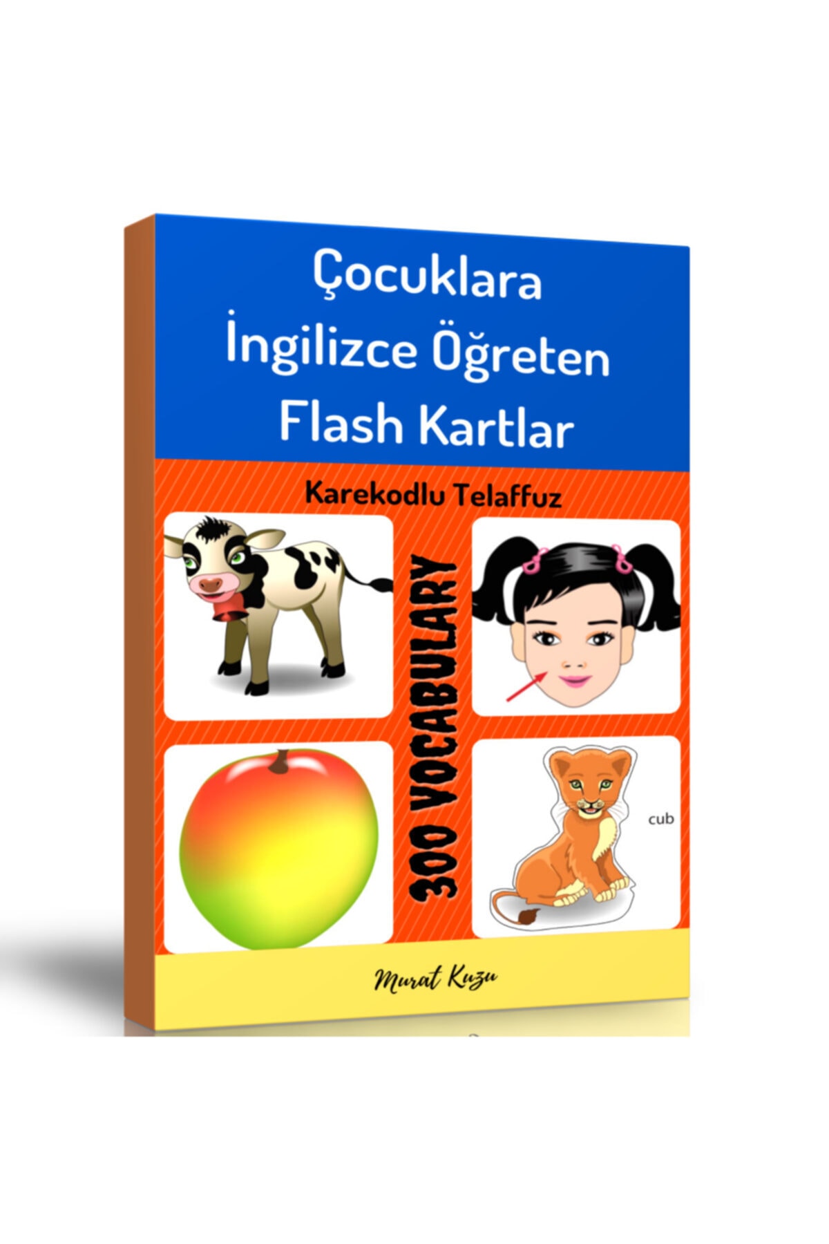 Enine Boyuna Eğitim Çocuklara Ingilizce Öğreten Flash Kartlar Kitap Seti 2 Kitap Spiralli