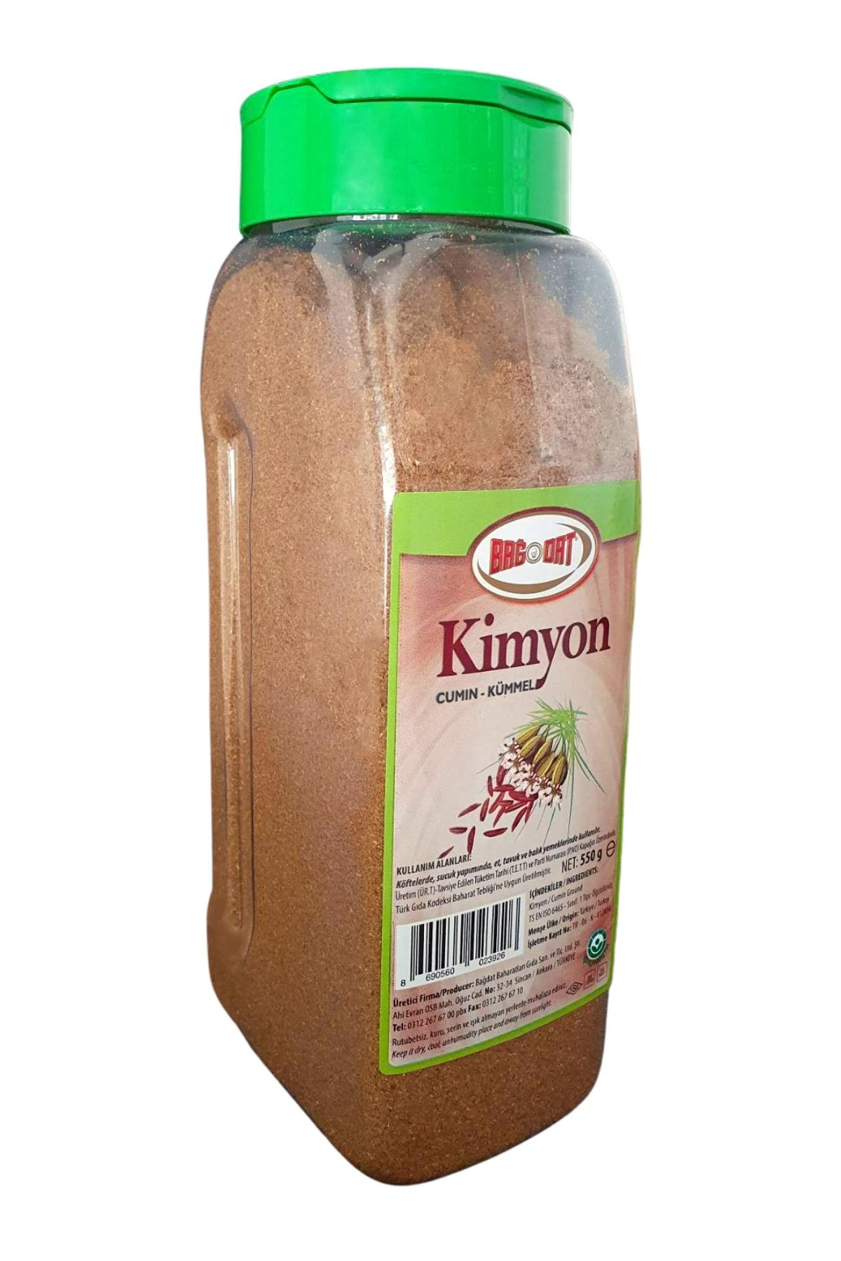 Bağdat Kimyon Toz 550 Gr - Tuzluk Kapak Pet Kavanoz Özel Seri