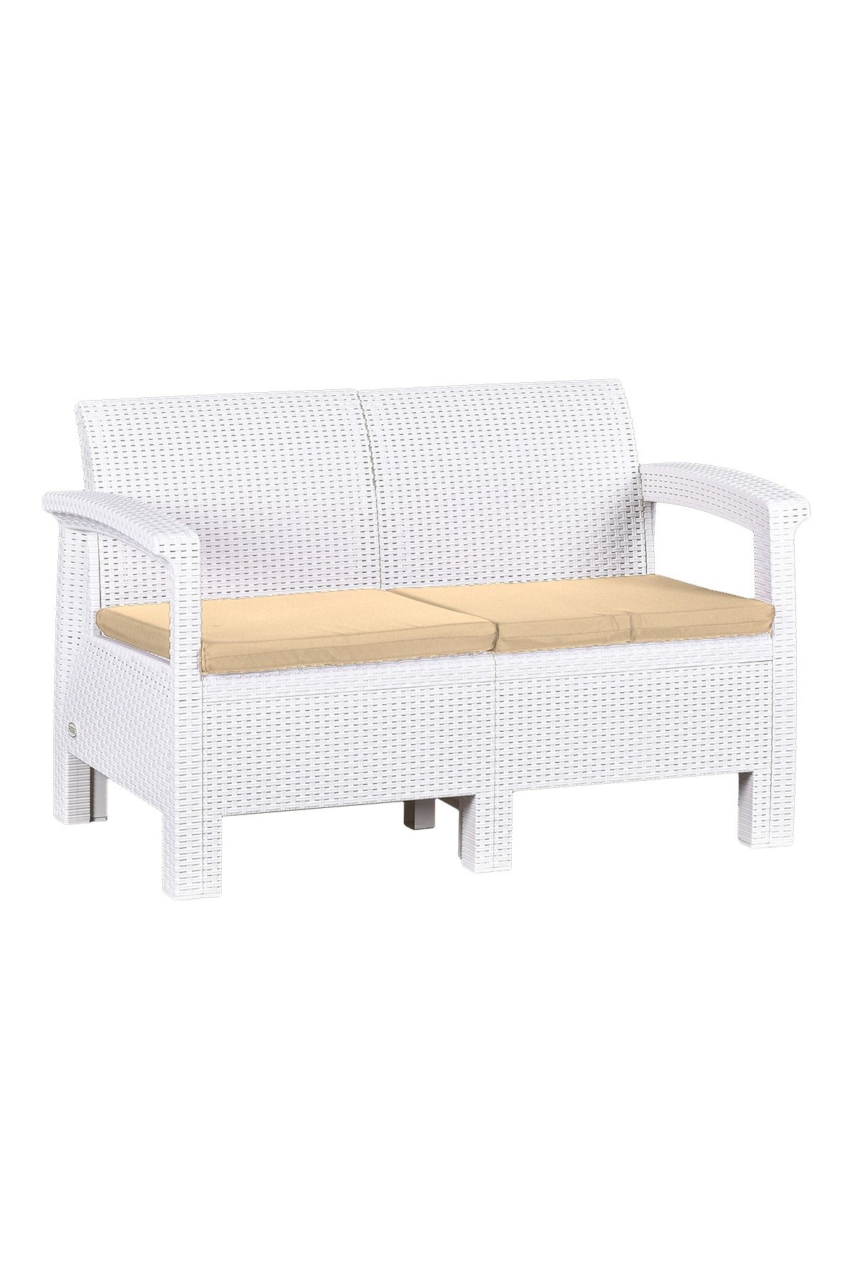 intekhome Holiday Ikili Sofa Rattan Desenli Bahçe Sandalyesi