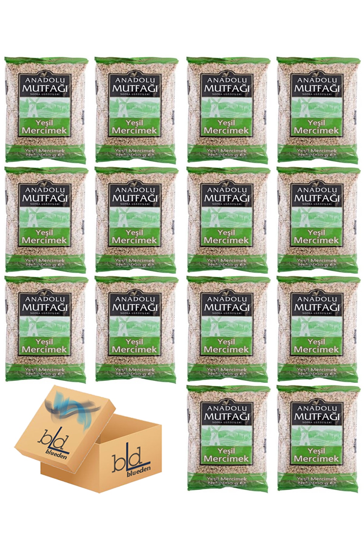 YILDIZ Anadolu Mutfağı Yeşil Mercimek 1kg X 14 Adet