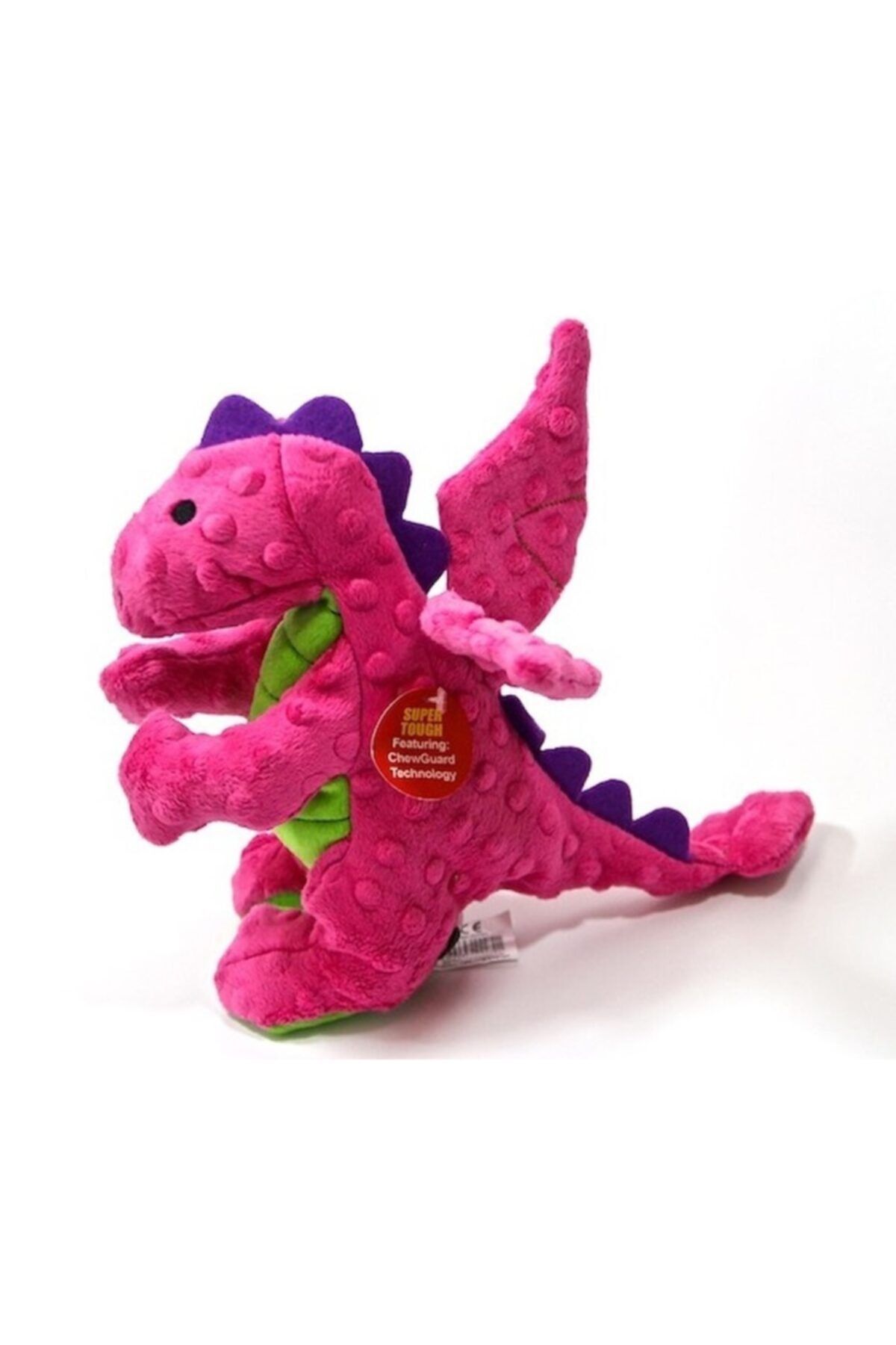 Vardem Isırmaya Dayanıklı Sesli Pembe Peluş Dinazor Köpek Oyuncağı 35 cm