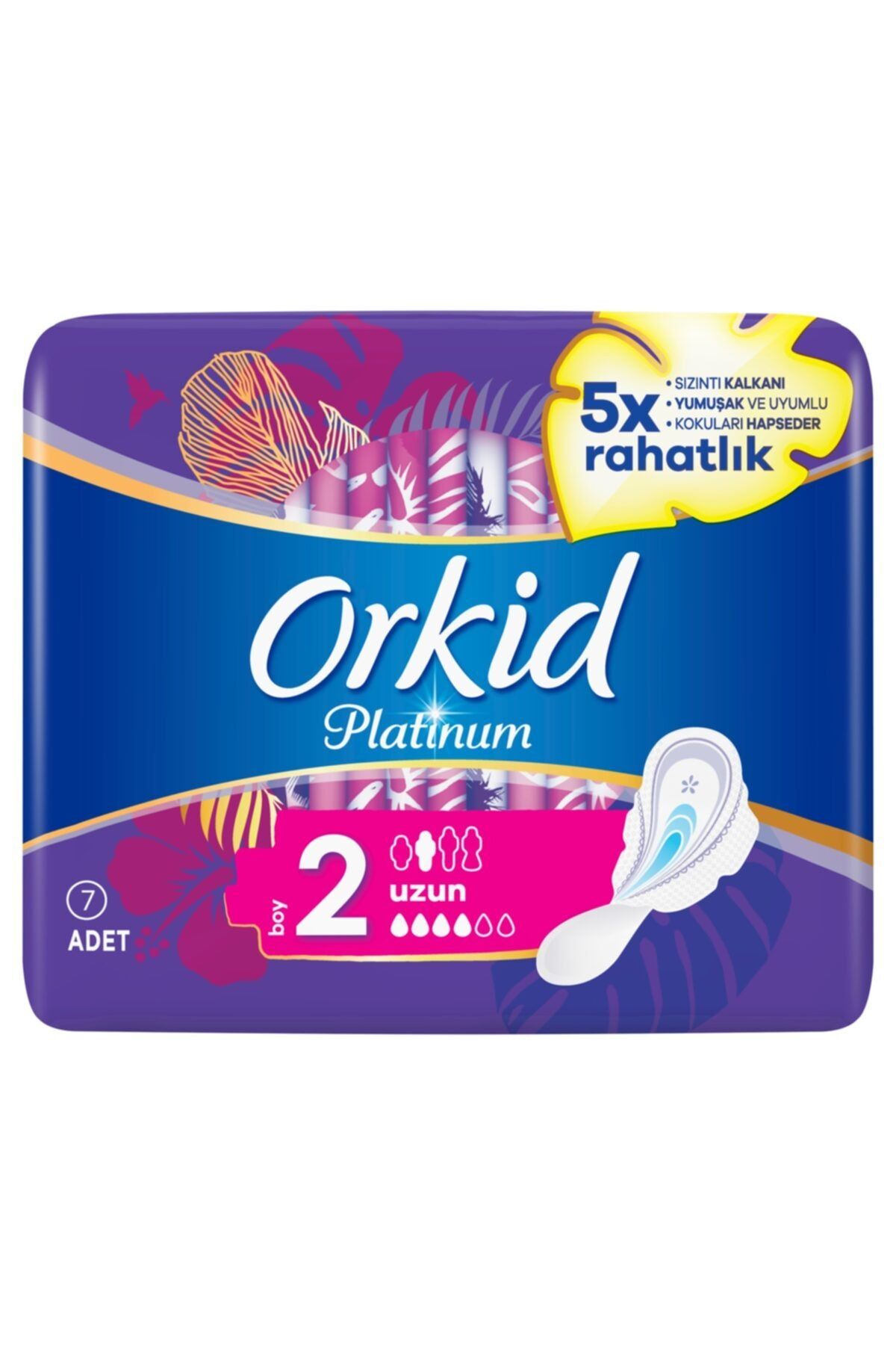 Orkid Platinum Kanatlı Uzun (boy 2) 7 Adet Hijyenik Ped