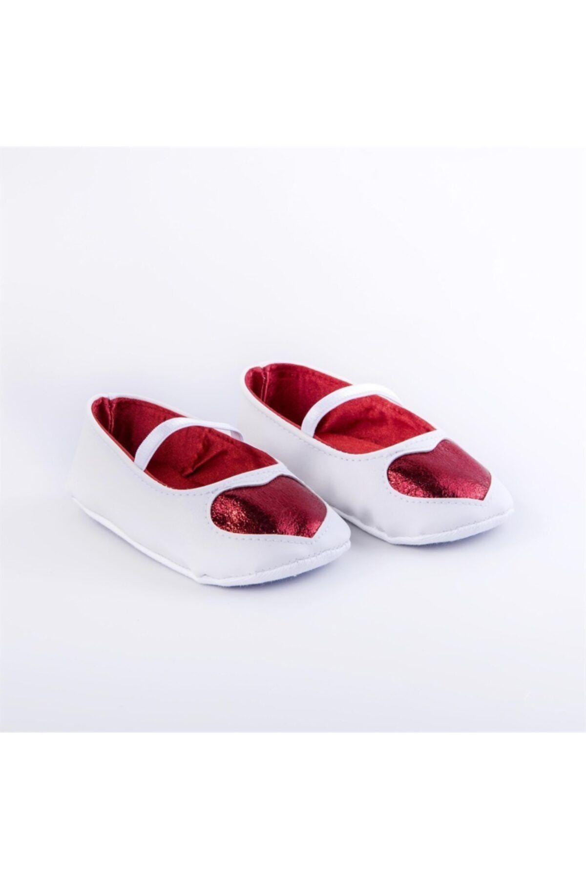 First Step Kız Bebek Kırmızı Simli Kalp Patik