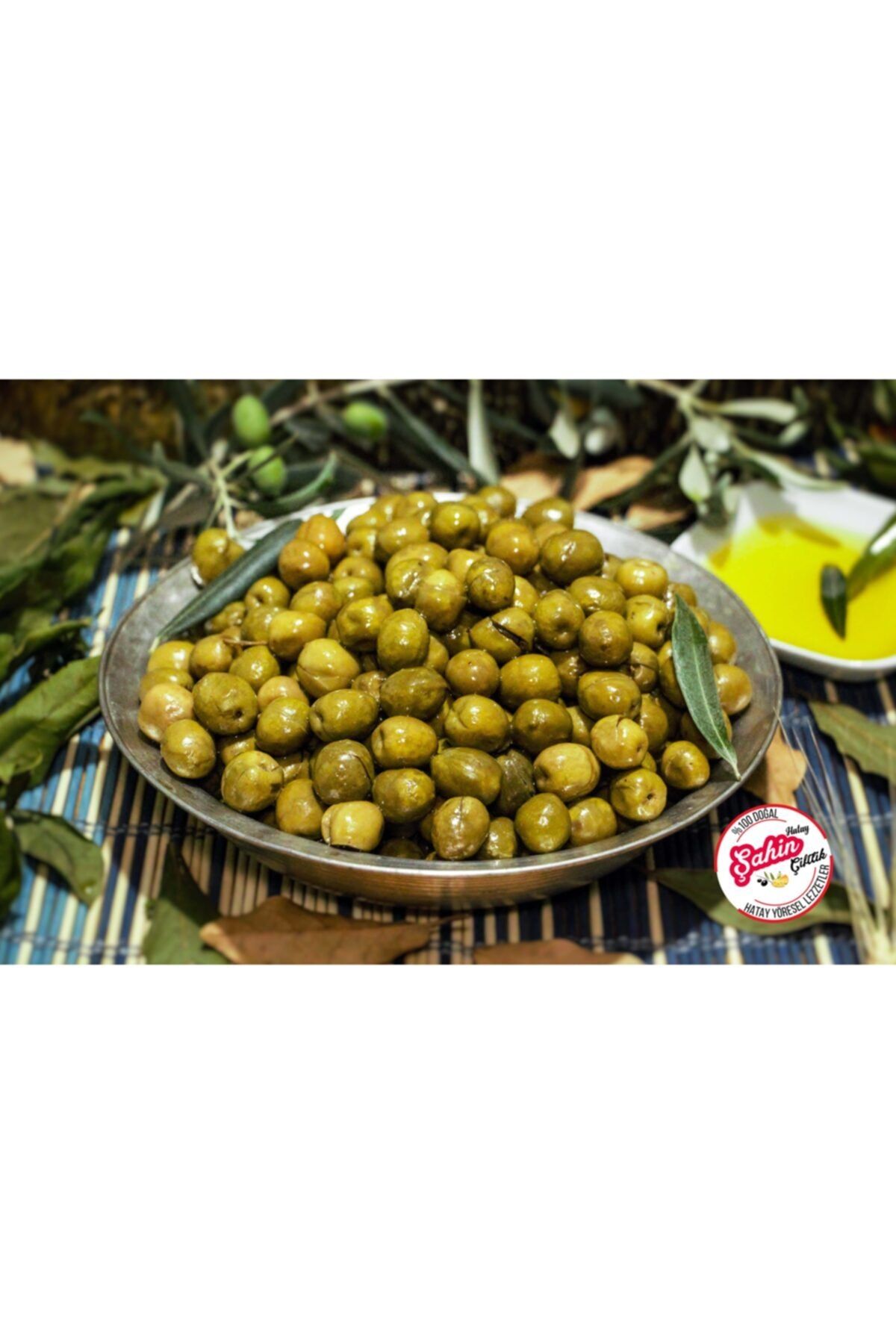 Şahin Çiftlik Hatay Halhalı Yeşil Zeytin(1 kg)