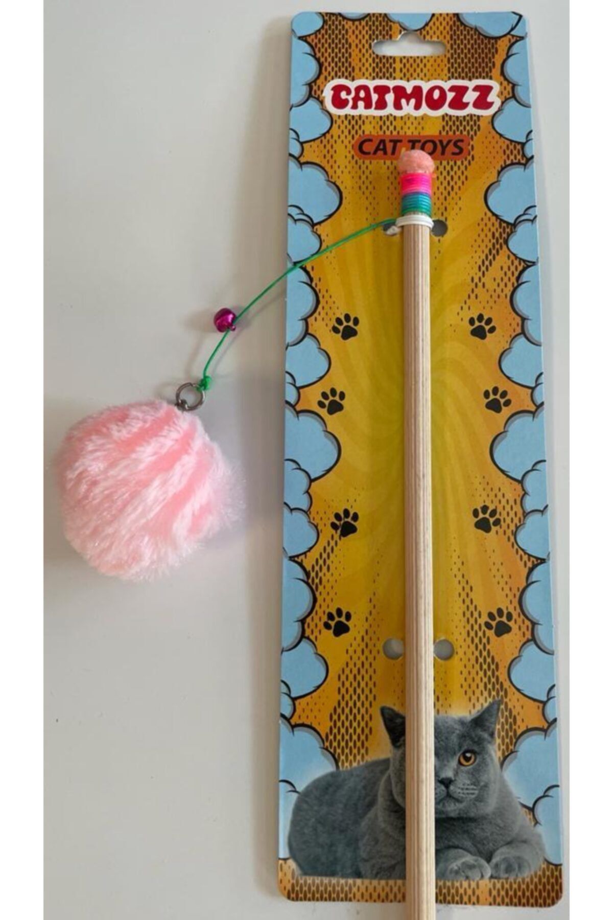 CatMozz Büyük Ponpon Top Oyuncaklı Kedi Oltası