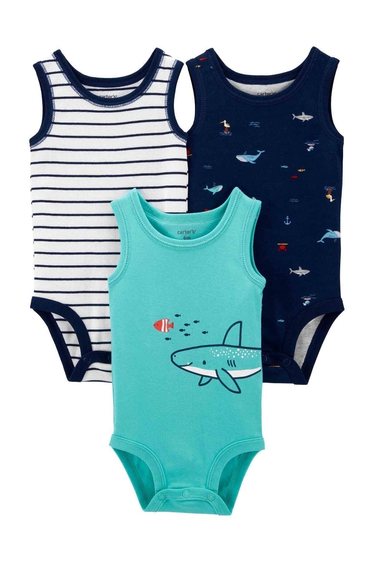 Carter's Erkek Bebek 3'lü Balina Desenli Body Seti