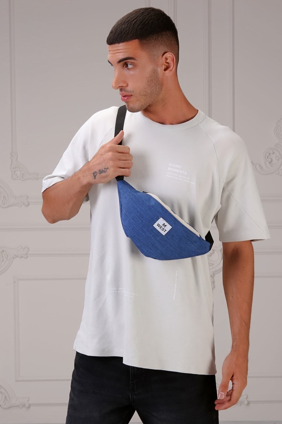 The Moda West West Serisi Unisex Lacivert Bel Ve Omuz Çantası