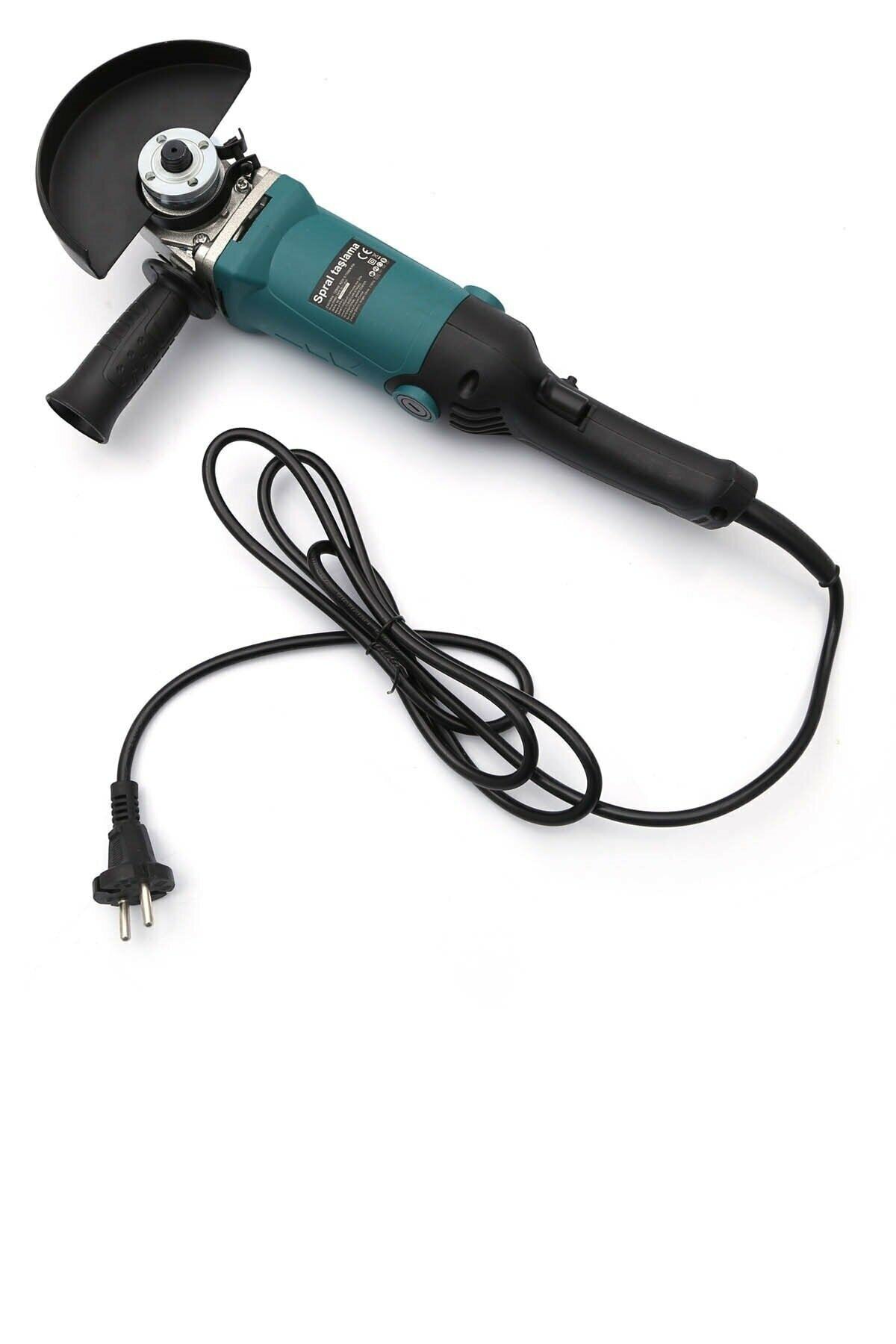 RealFoni 1000 W 6 Devir Ayarlı Profesyonel Avuç Içi Spiral Taşlama Makinesi 125 Mm Mavi