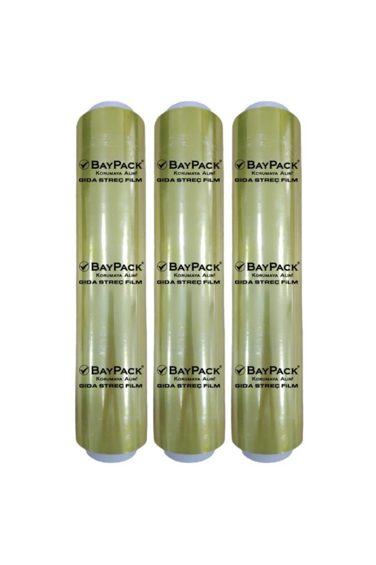 BAYPACK Pvc Gıda Streç Film 30 Cm 8 Mikron 200 mt 3 Adet