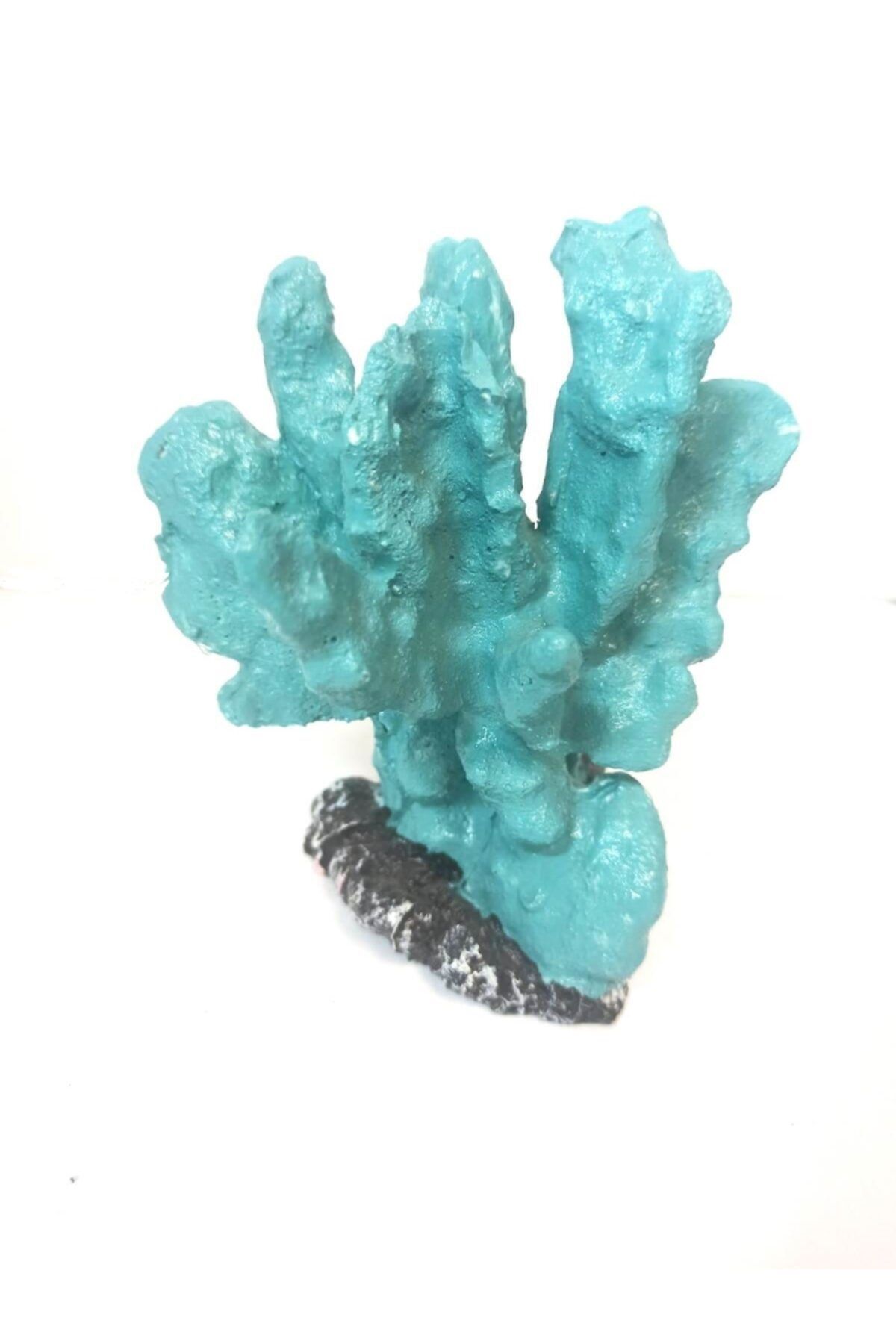 TROPİKAL Yapay Mercan Dekor Yaprak (turkuaz) 13 Cm X 10 Cm