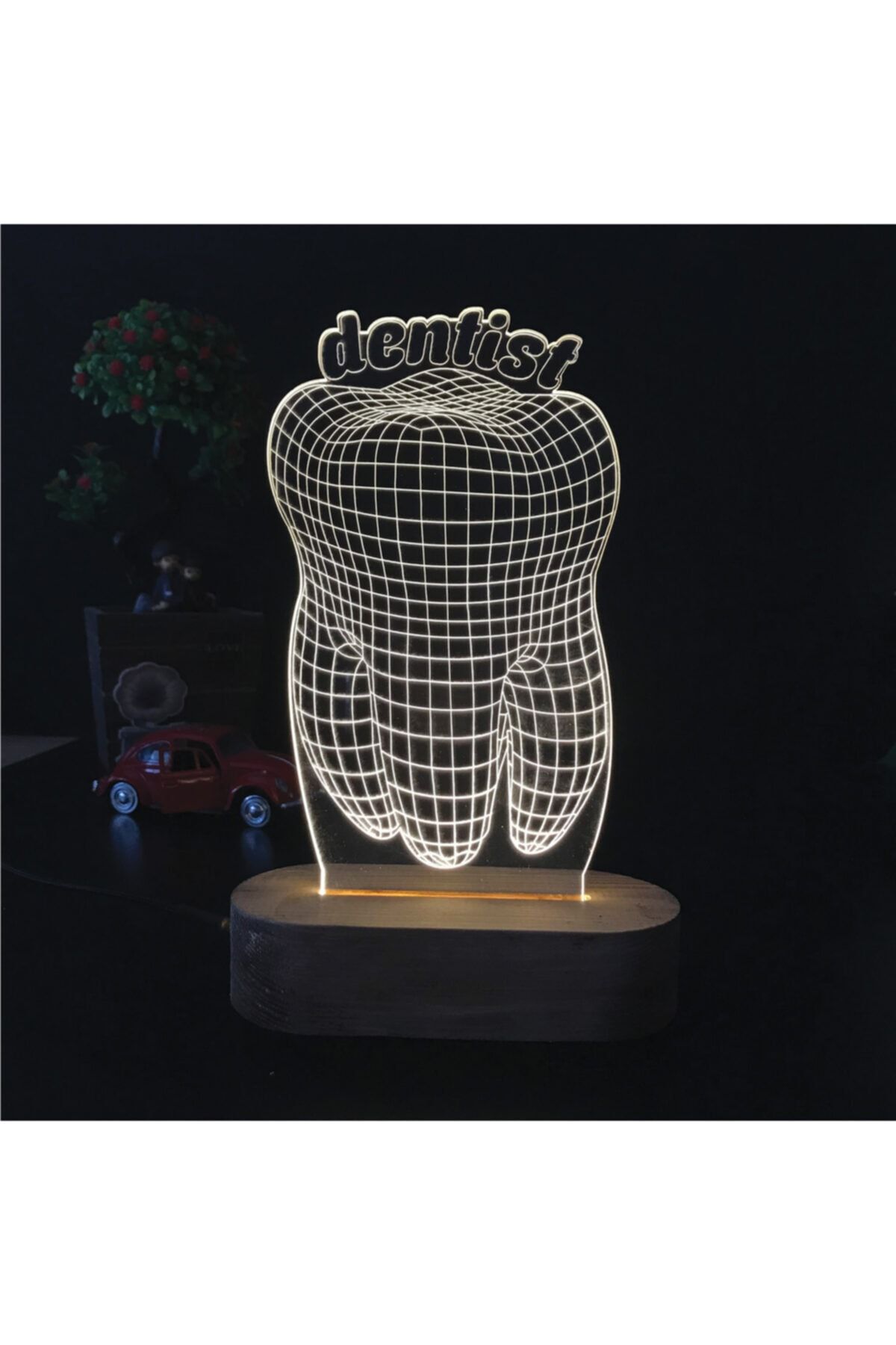 Hediyeiste Diş Hekimi Dentist Tasarım 3d Led Gece Lambası