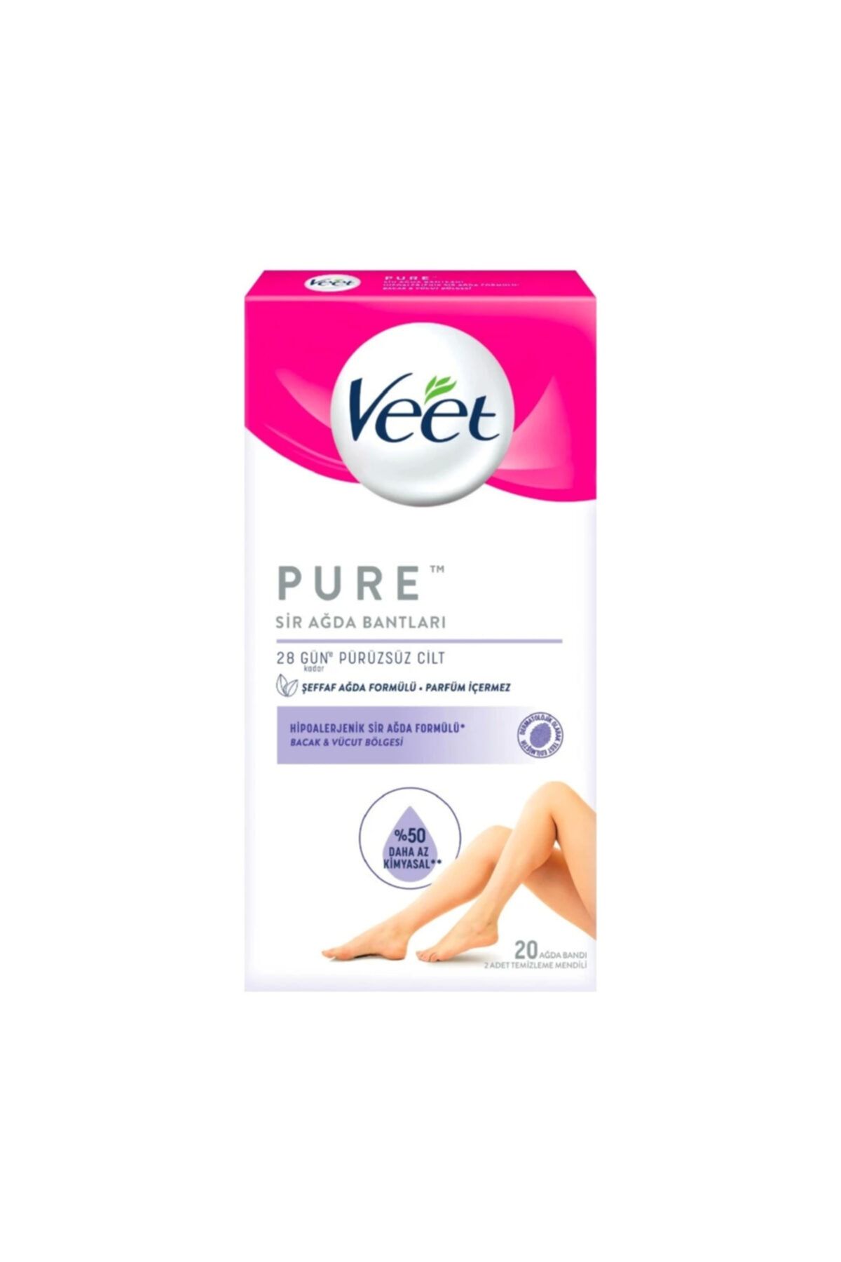 Veet Pure 20'li Hipoalerjenik Ağda Bandı Bacak Ve Vucut Bölgesi