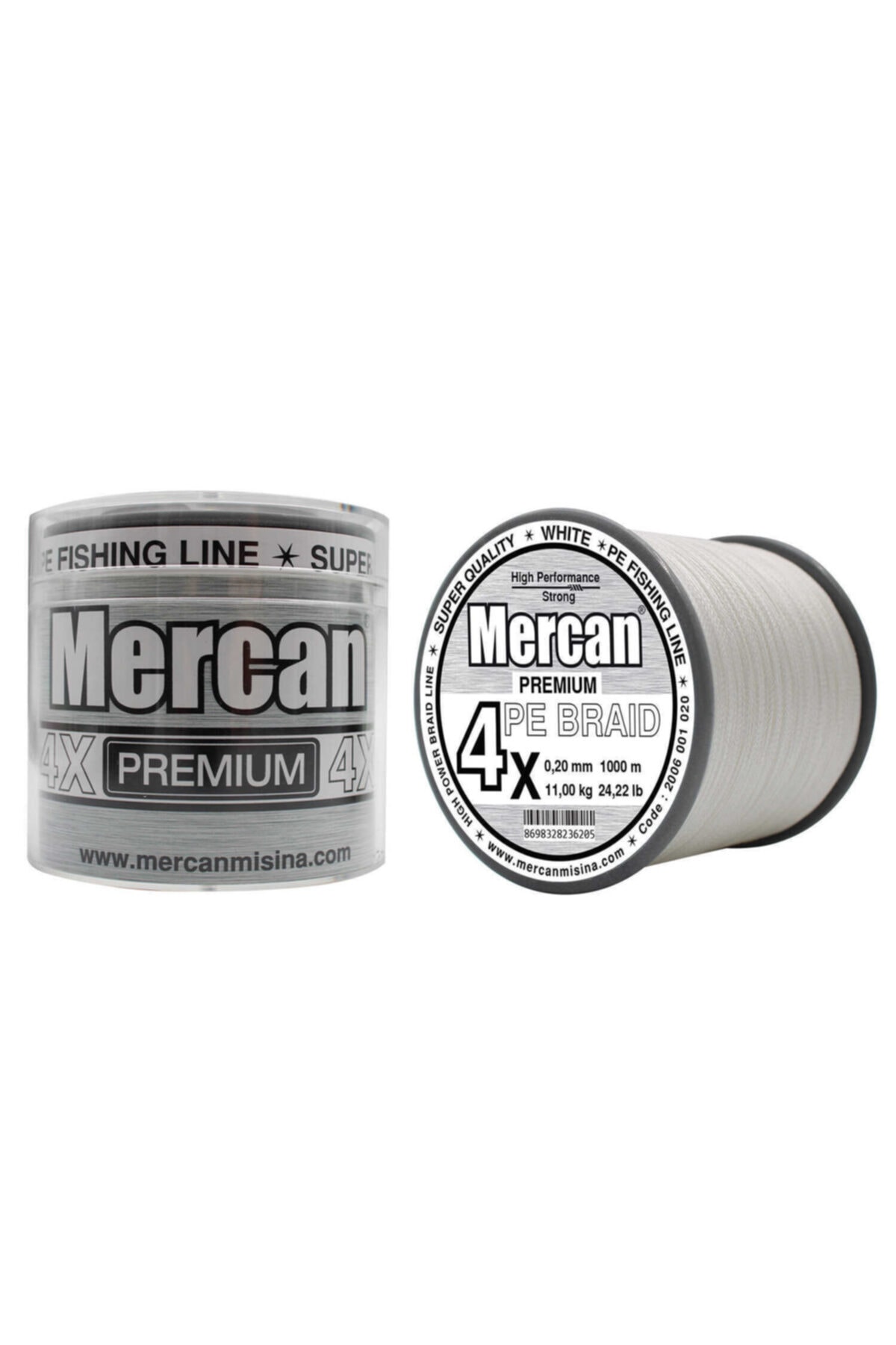 MERCAN MİSİNA Mercan Pe Örgü Premium 4x Ip 1000 M Beyaz Misina