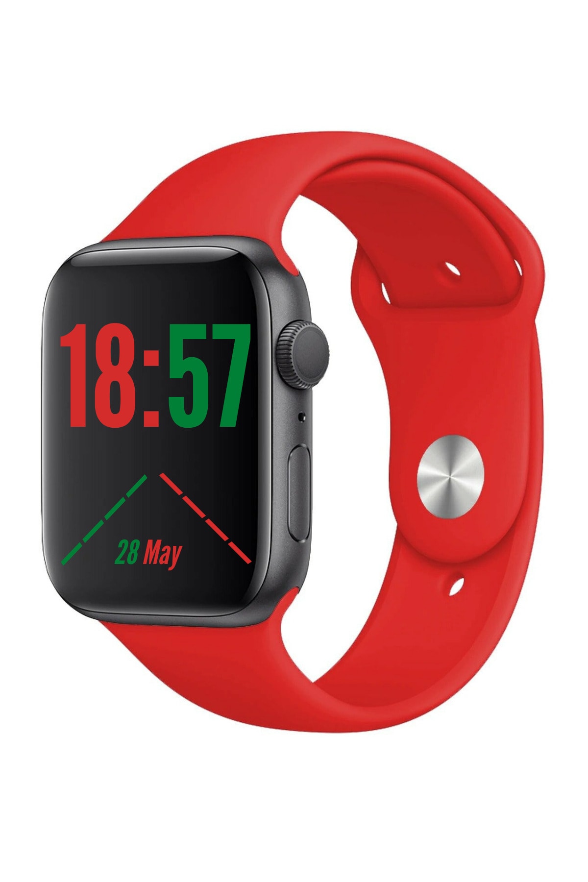 XGEAR W26+ Watch 6 Plus Yeni Nesil Kırmızı Türkçe Akıllı Saat Son Sürüm Yan Tuş Aktif