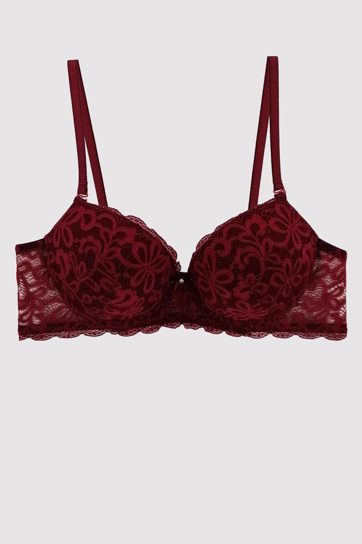 Pierre Cardin Kadın Bordo 6302 Balenli Desteksiz Tek Sütyen