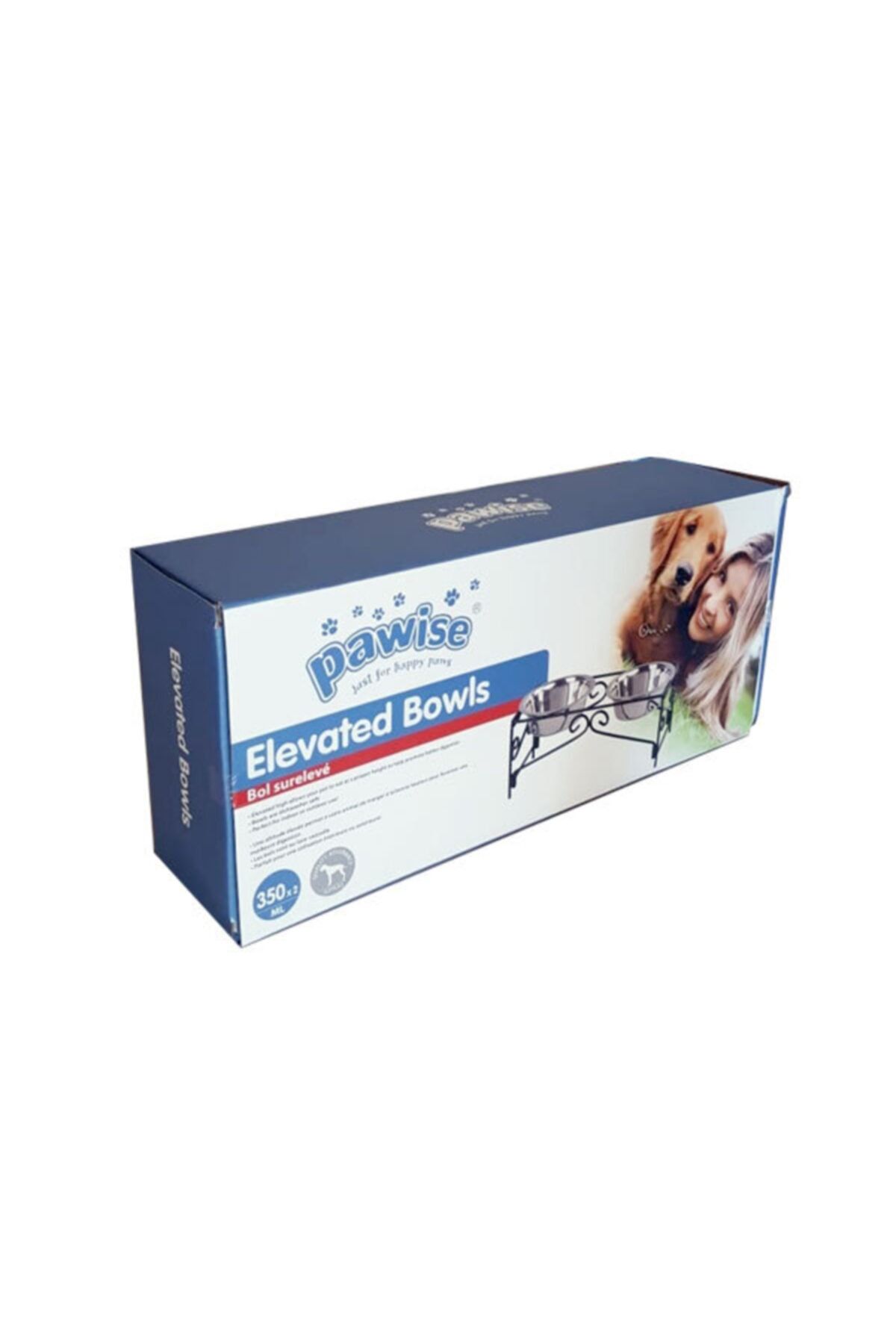 Pawise Metal Ayaklı İkili Mama Kabı 350 ml x 2