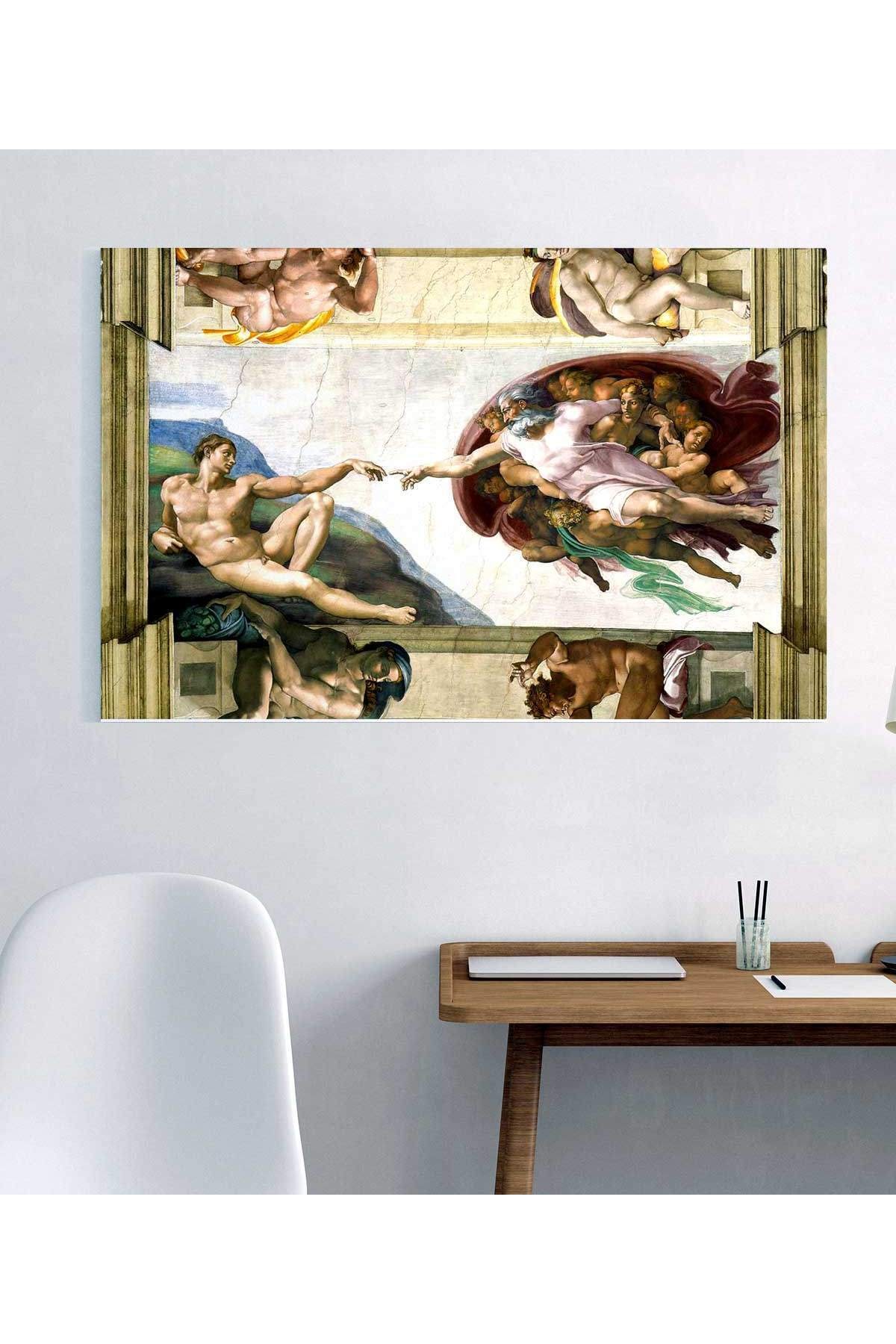 TabloPro Michelangelo Buonarroti Adem'in Yaratılışı Kanvas Tablo Ev Oda Dekorasyon