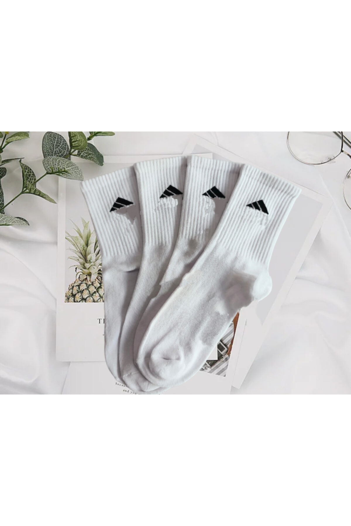 çorapkolik 4'lü Unisex Pamuklu Tenis Kolej Çorap