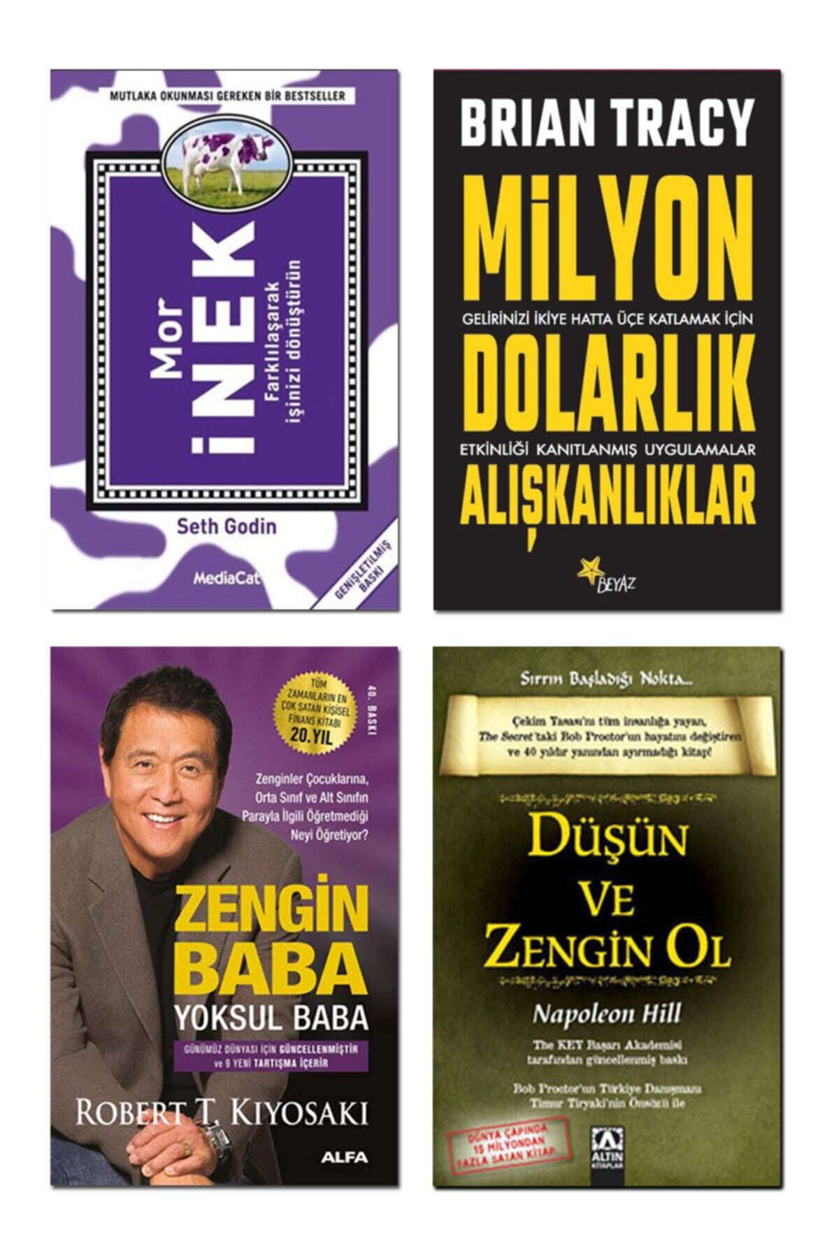 Betonsu Tasarım Mor Inek + Zengin Baba Yoksul Baba + Milyon Dolarlık Alışkanlıklar + Düşün Ve Zengin Ol / 4 Kitap