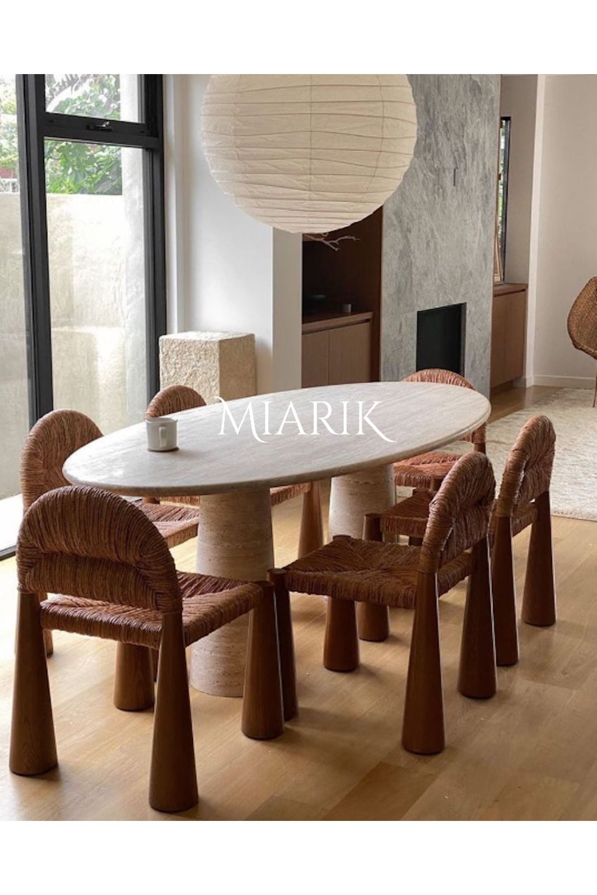 MIARIK DESIGN Tek Huni Ayaklı Traverten Merme...