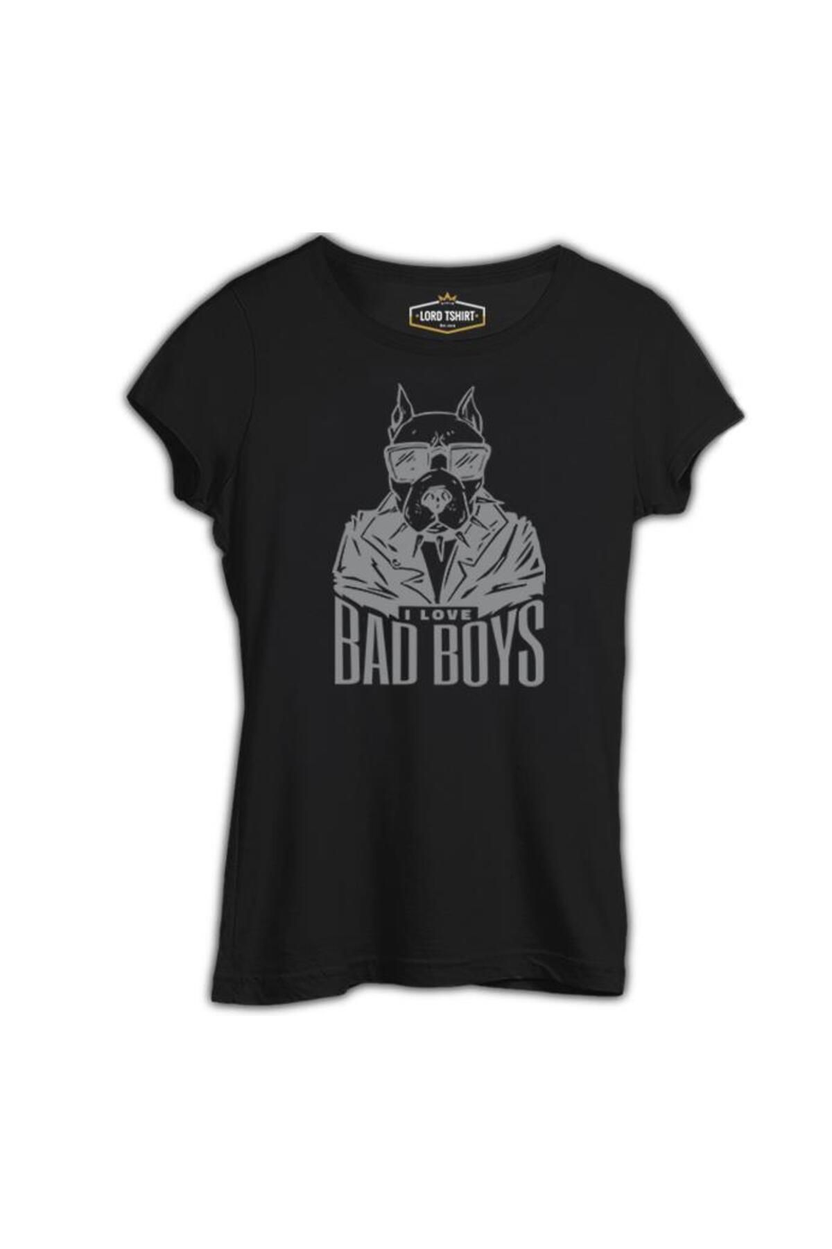 Lord T-ShirtBad Boys PitbullDog Siyah Kadın T...