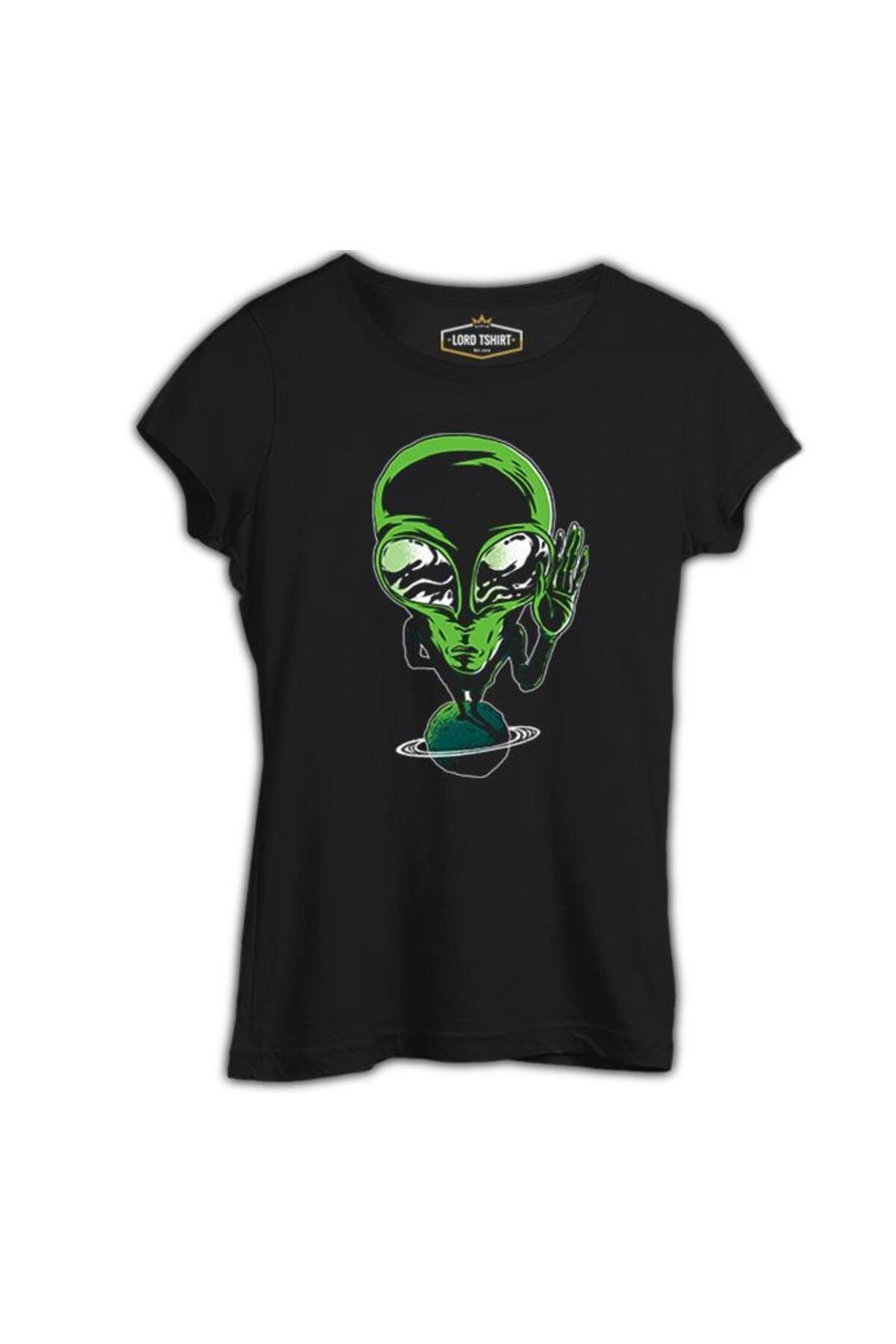 Lord T-ShirtAlien On PlanetSiyah Kadın Tshirt