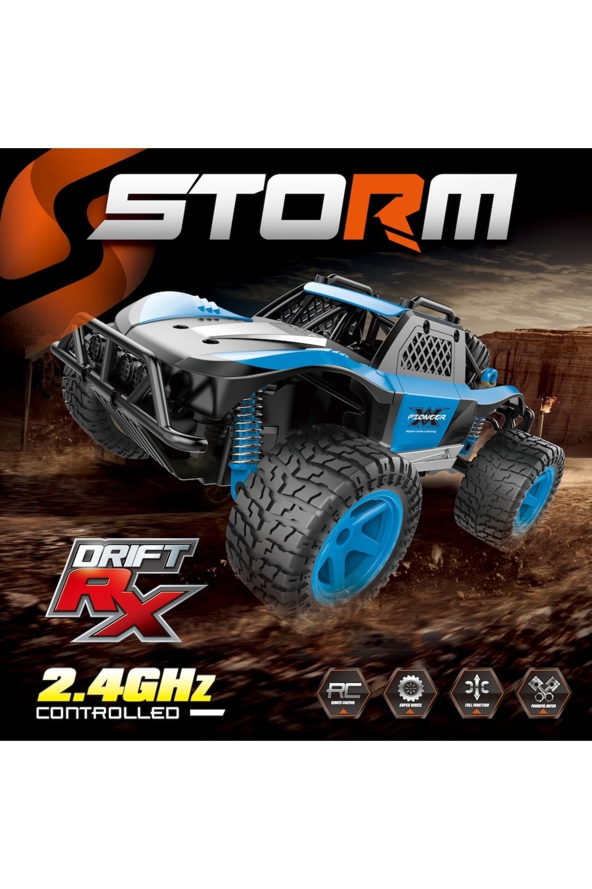 Uzaktan Kumandalı Full Fonksiyon 2.4Ghz Şarjlı 1:20 Storm Drift Araba