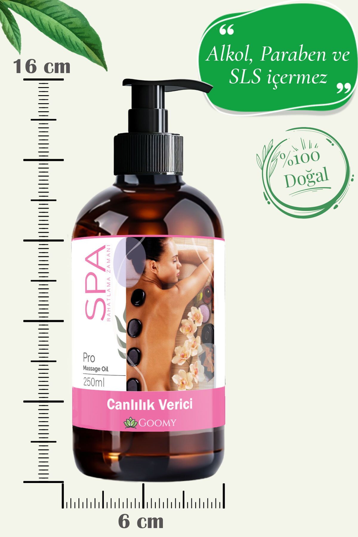 Doğal Canlılık verici Masaj Yağı Spa Serisi Aromaterapi ve Rahatlatıcı,Nemlendirici 250 ml