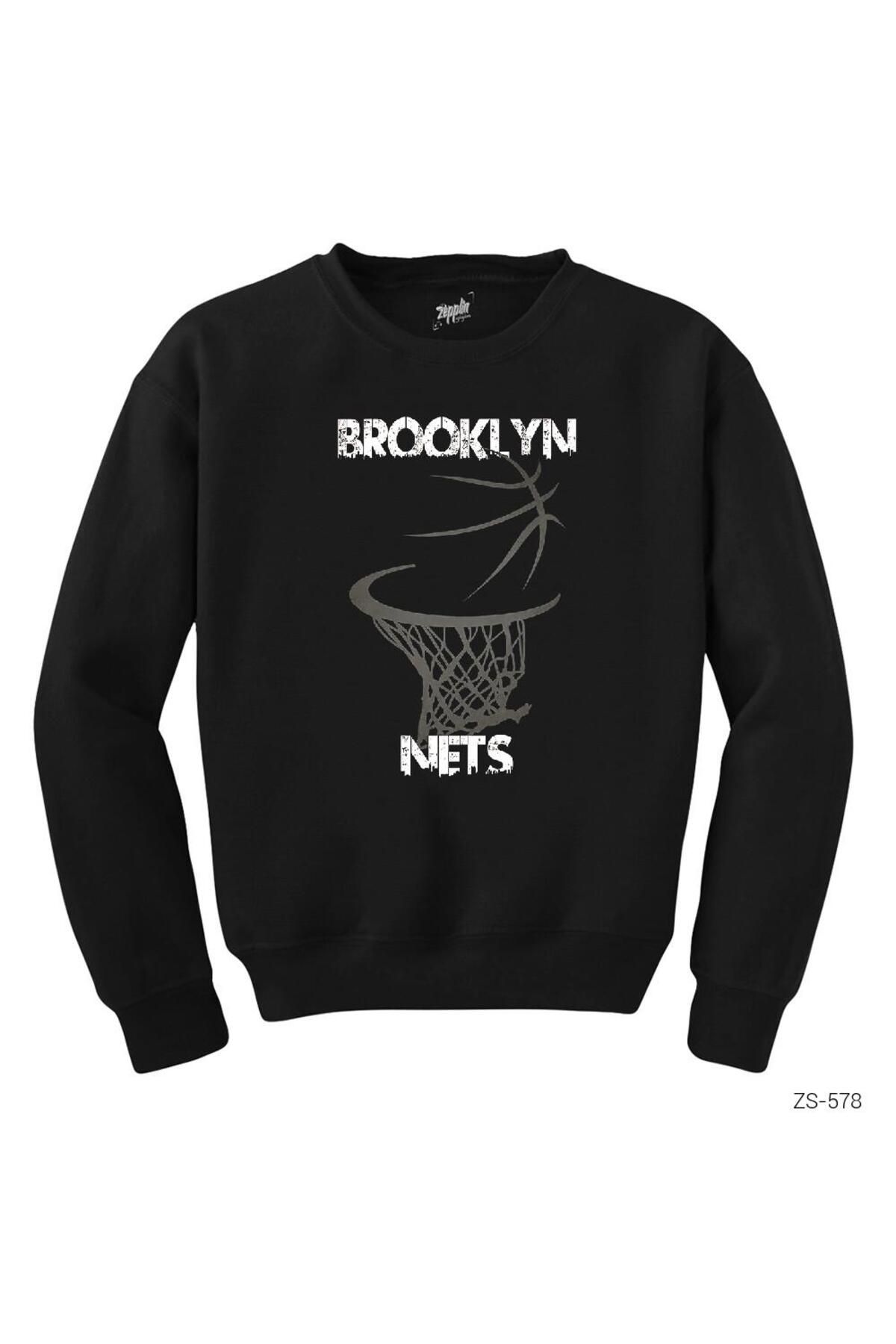 wuqhu Brooklyn Nets BasketSiyah Sweatshirt