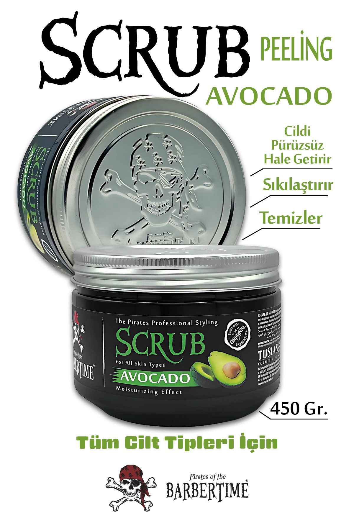 Barbertime Scrub Avocado -Avokado Cilt ve Yüz...