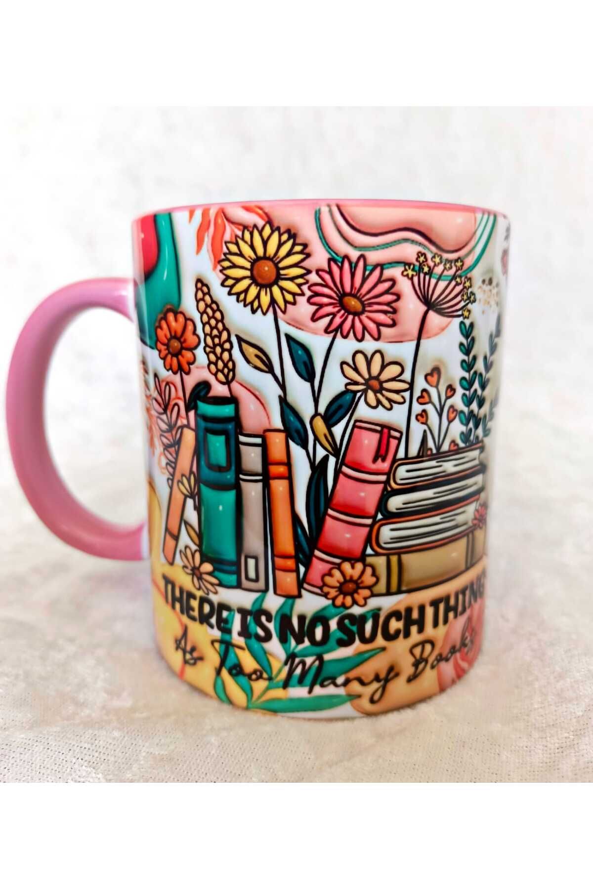 Mugs and love Kitap Kitaplık3d Baskı Büyük Bo...