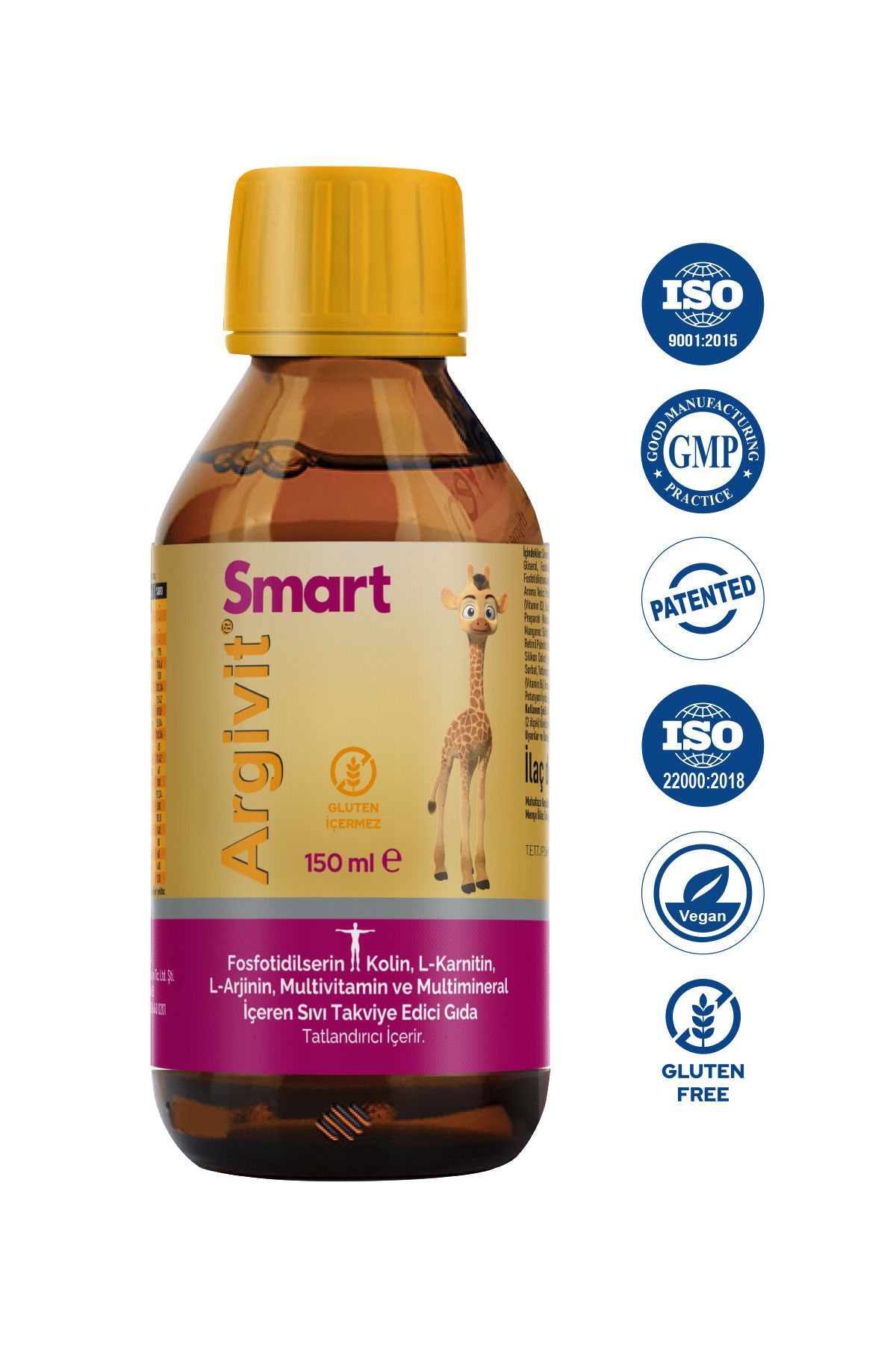 Smart Fosfatidilserin, Kolin, Multivitamin Ve Multimineral Şurup 150 ml - Portakal Vanilya Aromalı