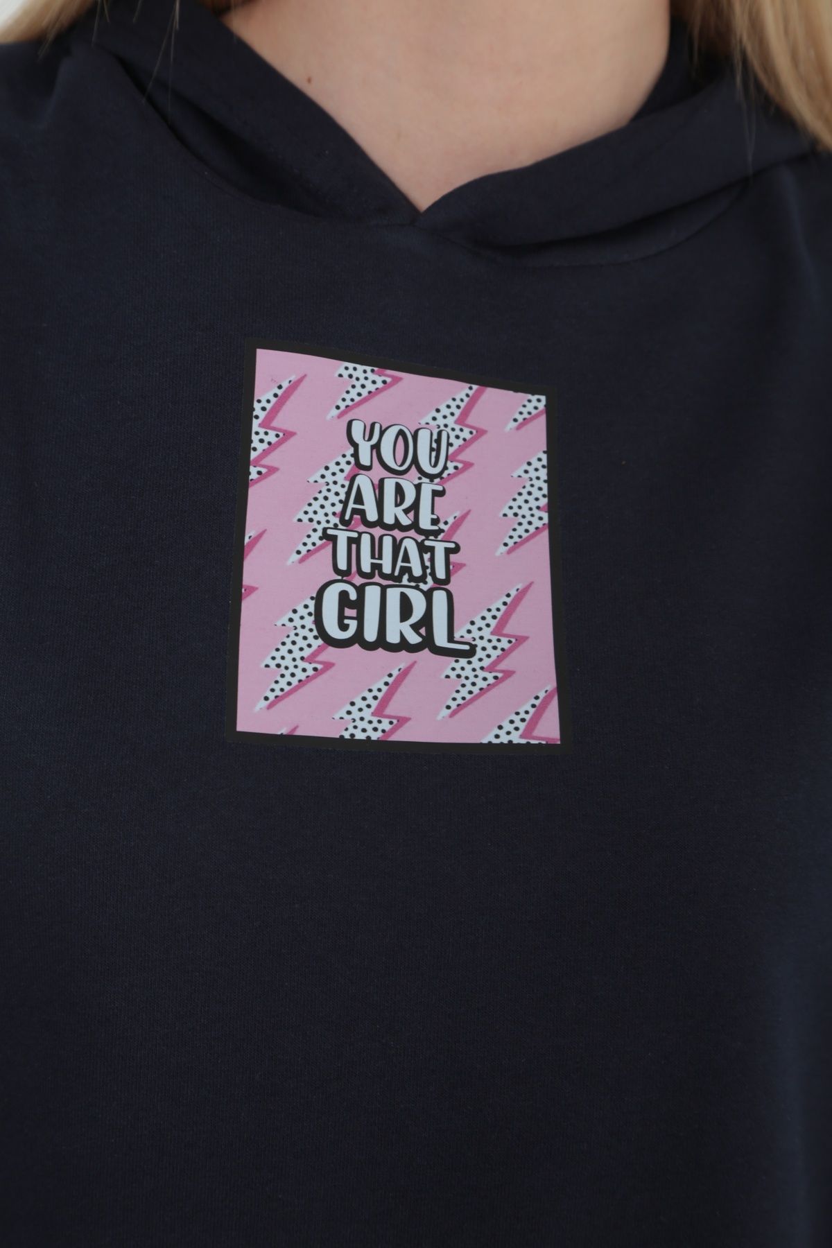 That Girl Renkli  Baskılı Kapüşonlu Sweat-8