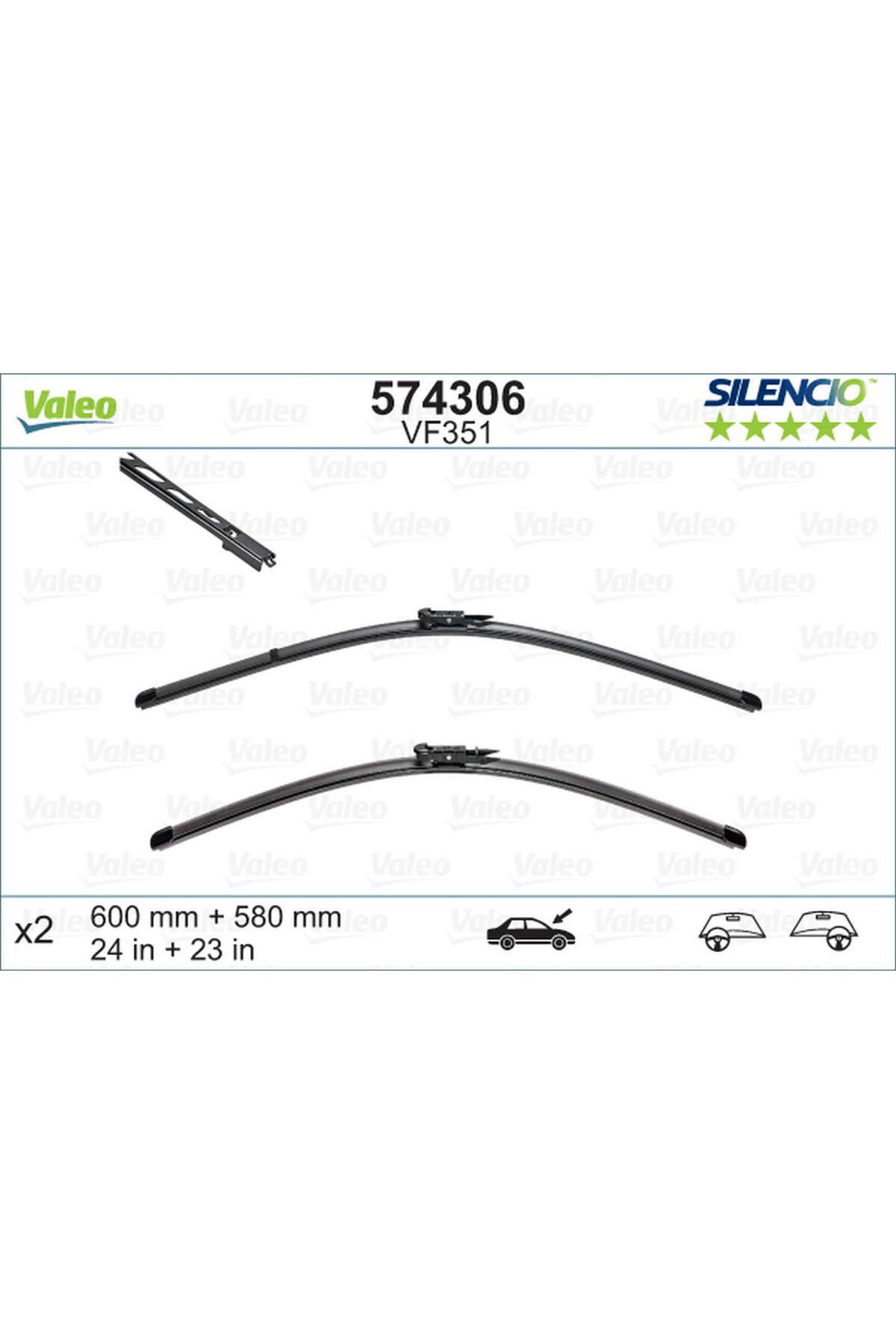 Valeo SILECEK SUPURGESI600/580mm SWF BMW E60...