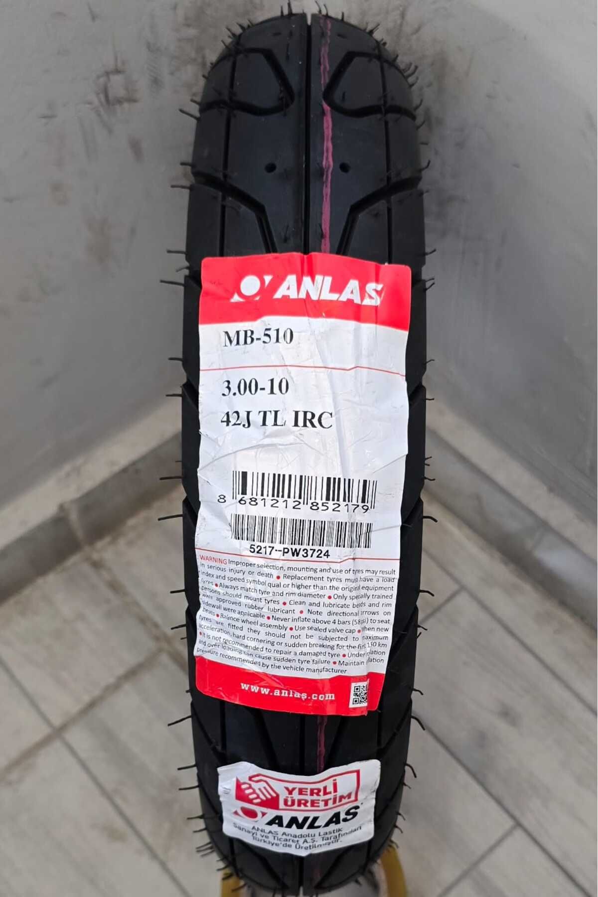 Anlas Irc 3.00-10 TubelessMb510 Scooter Motor...