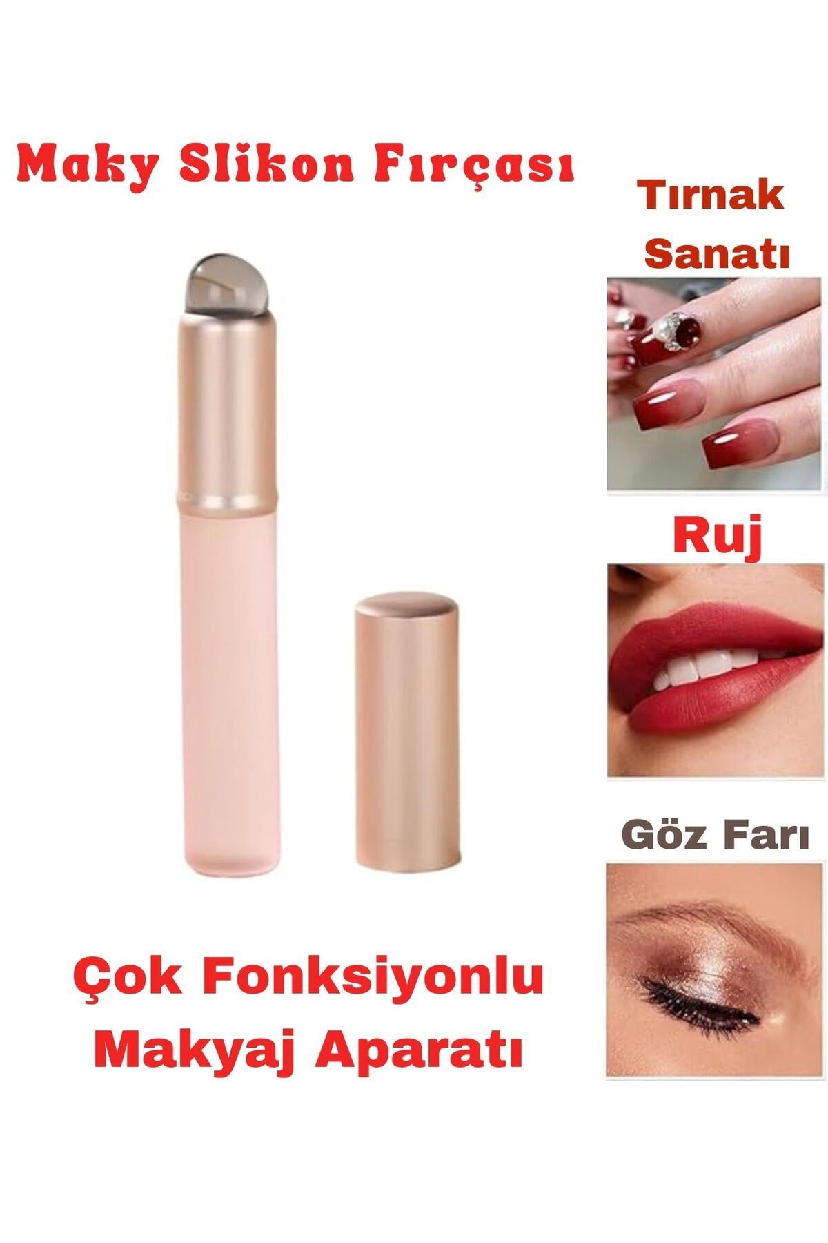 Silikon Ruj Dudak Göz Tırnak Fırçası Dolgun Pürüzsüz Parmak Boyama Aparatı Peeling Dudak Yenileme