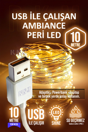 Peri Led Işık 10 Metre Gün Işığı Usb Ile Çalışan Çok Amaçlı Dekoratif Aydınlatma Image 0