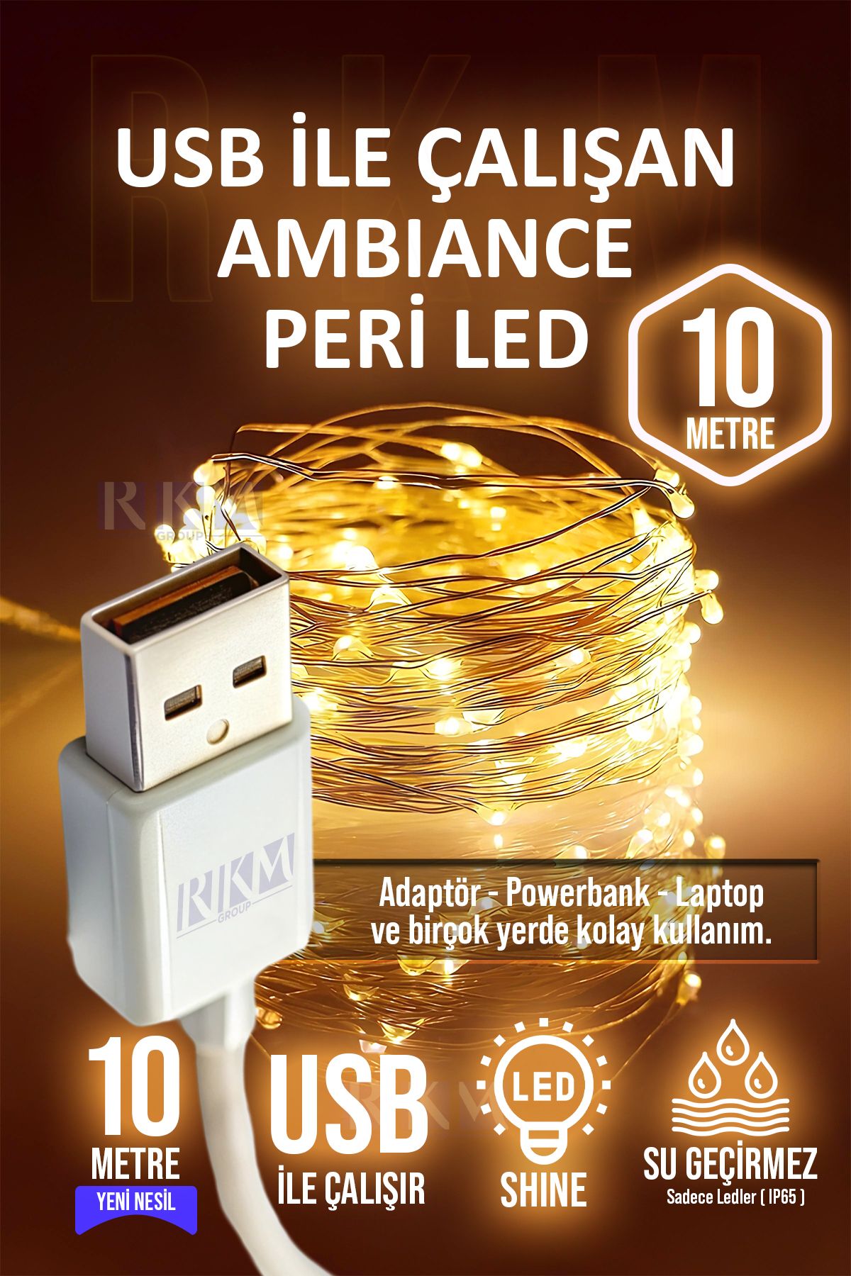 rkmstore Peri Led Işık 10Metre Gün Işığı Usb...