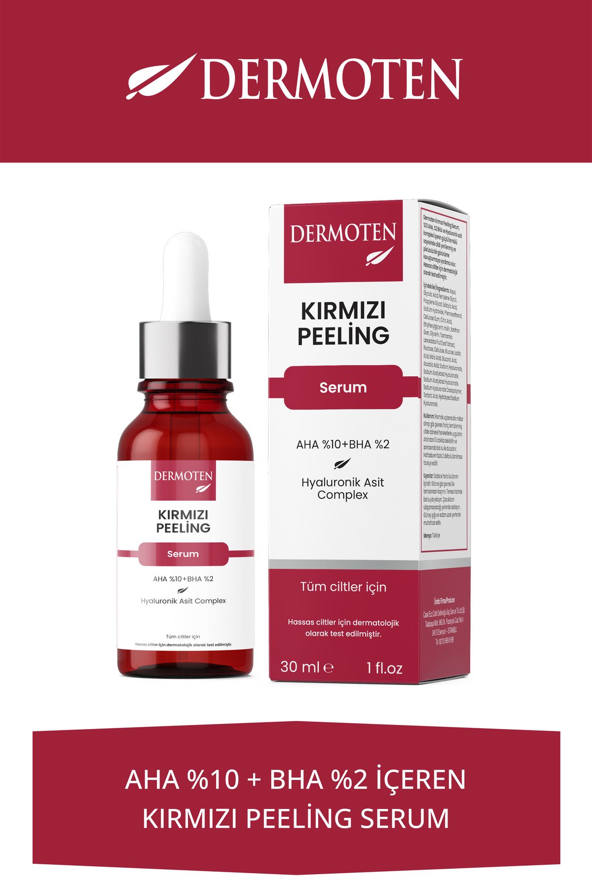 DermotenKırmızı PeelingSerum 30 ml