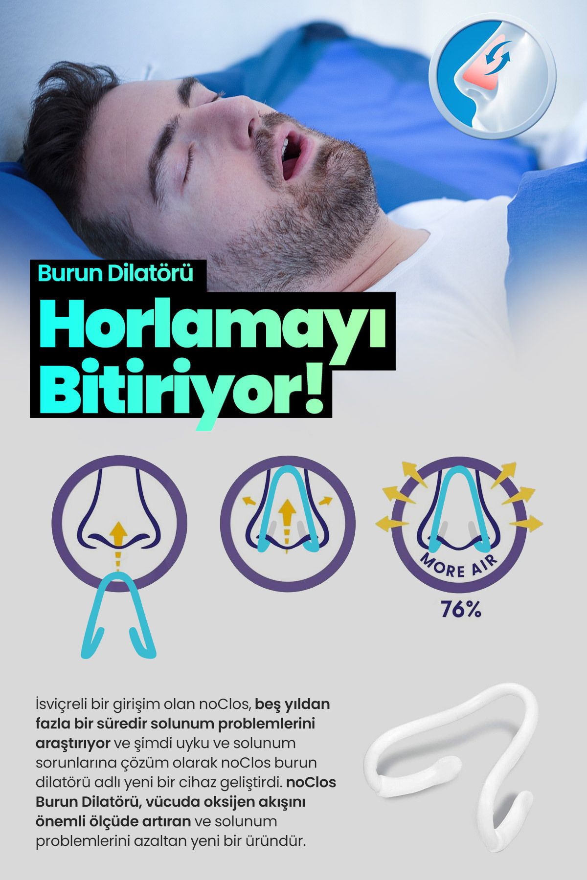 1’li Horlama Önleyici Solunum Iyileştirici Burun Dilatörü