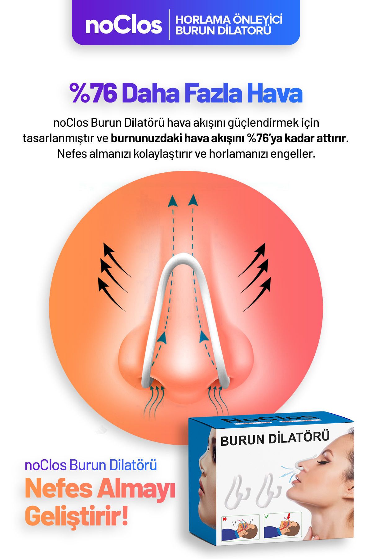 1’li Horlama Önleyici Solunum Iyileştirici Burun Dilatörü