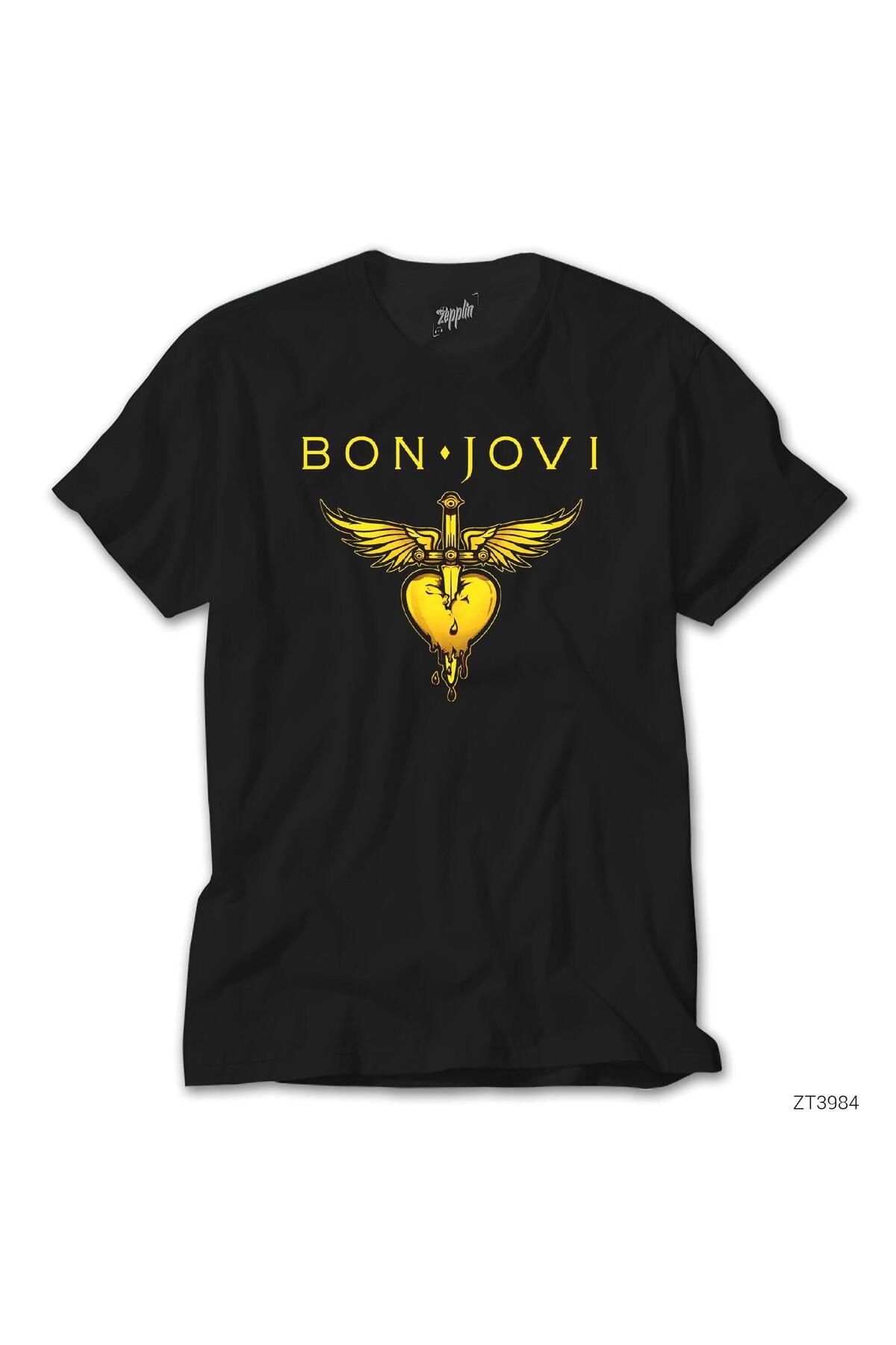 WAKHA Bon Jovi Gold HearthSiyah Tişört