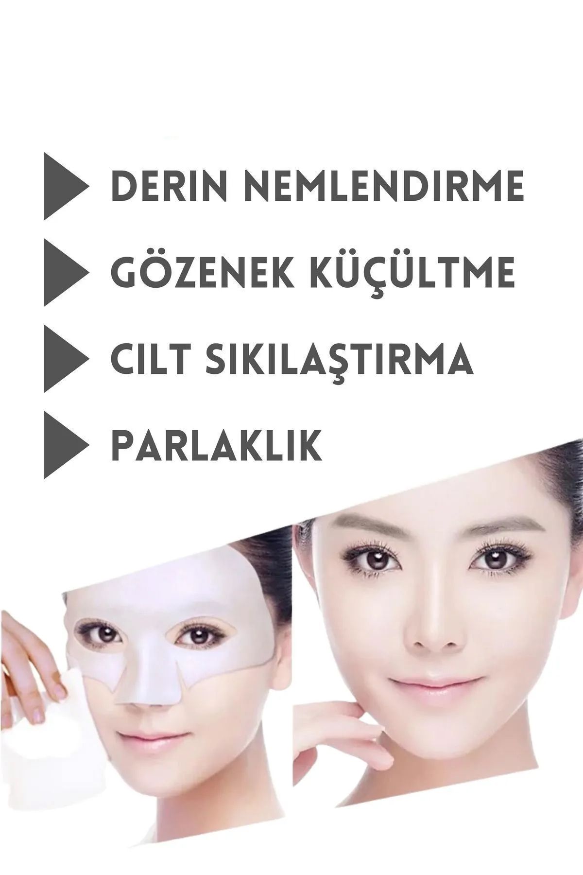 Şeffaflaşan Maske Doğal Kolajen Cilt Maskesi – Anında Parlaklık Ve Nemlendirme 10' Lu Paket