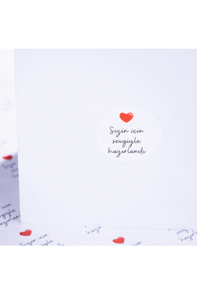 Paketlemeye Özel 35 Adet Sticker, Sizin Için Sevgiyle Hazırlandı Image 0