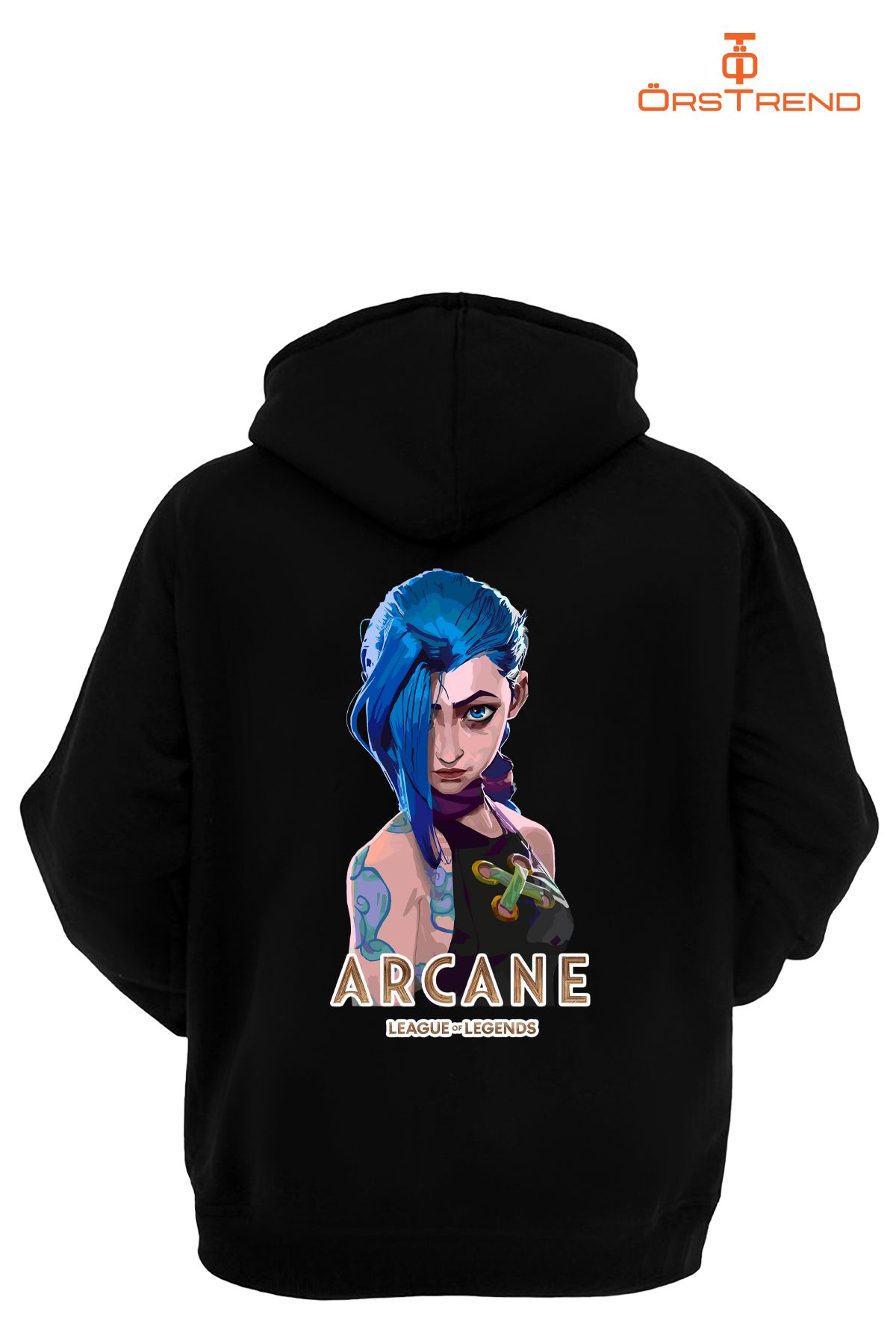 Arcane Baskılı Unisex Kapşonlu Sweatshirt