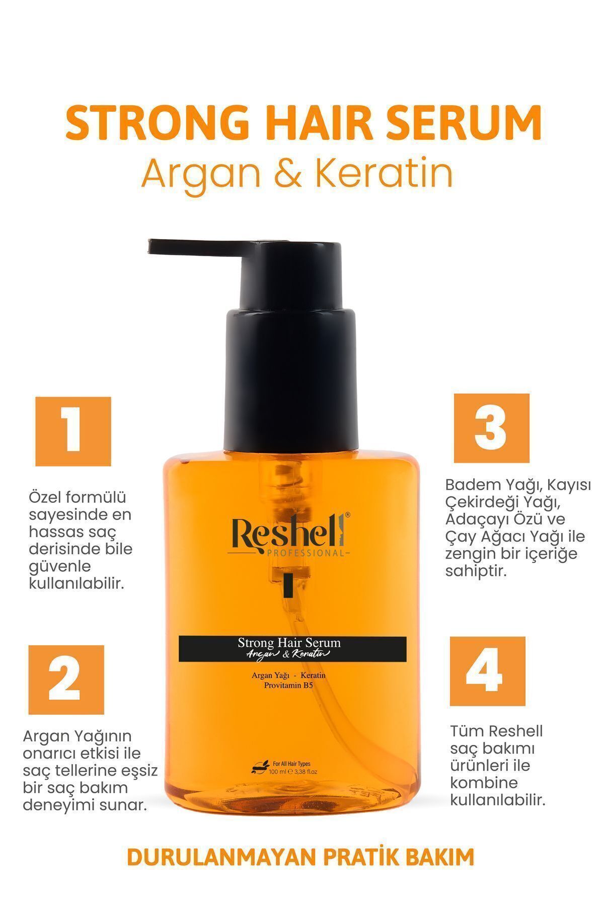 Onarıcı Besleyici Argan Ve Keratin Saç Bakım Yağı 100 ml