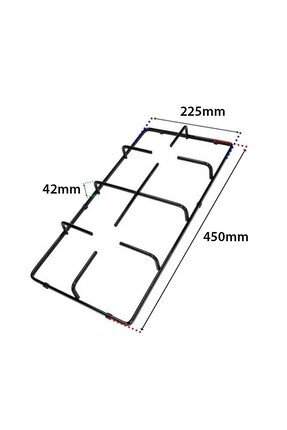 1 Ad Bir Çok Markayla Uyumlu Ocak Izgarası - 45 X 22.5 Cm Image 0